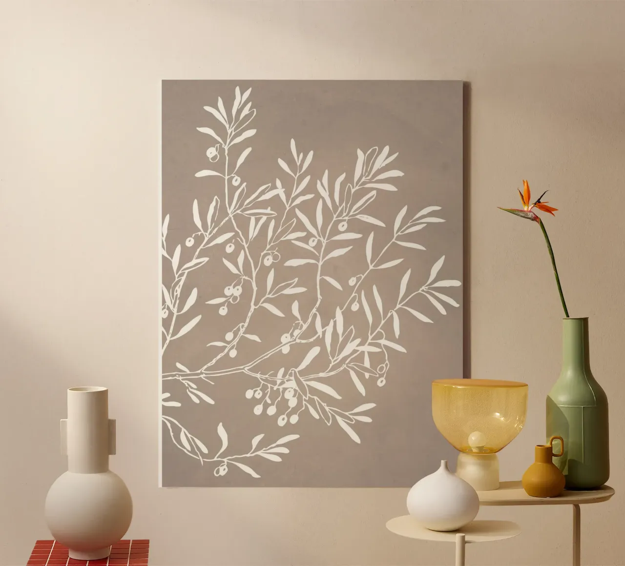 Millennial Grijs canvas met Baklijst van WijdevenPrints