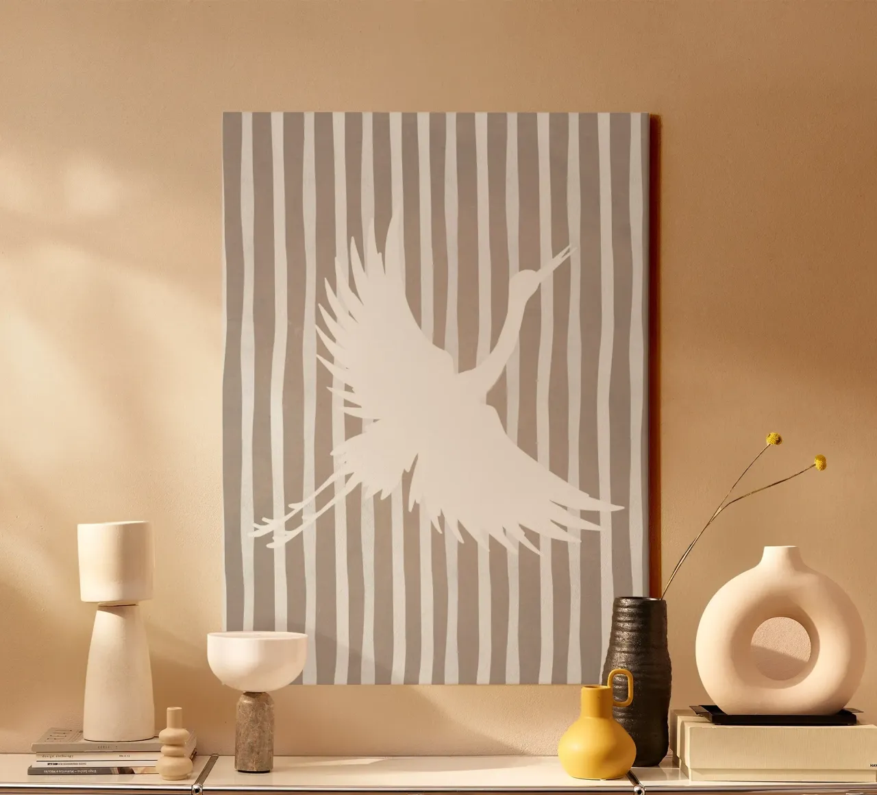 Millennial Grijs canvas met Baklijst van WijdevenPrints