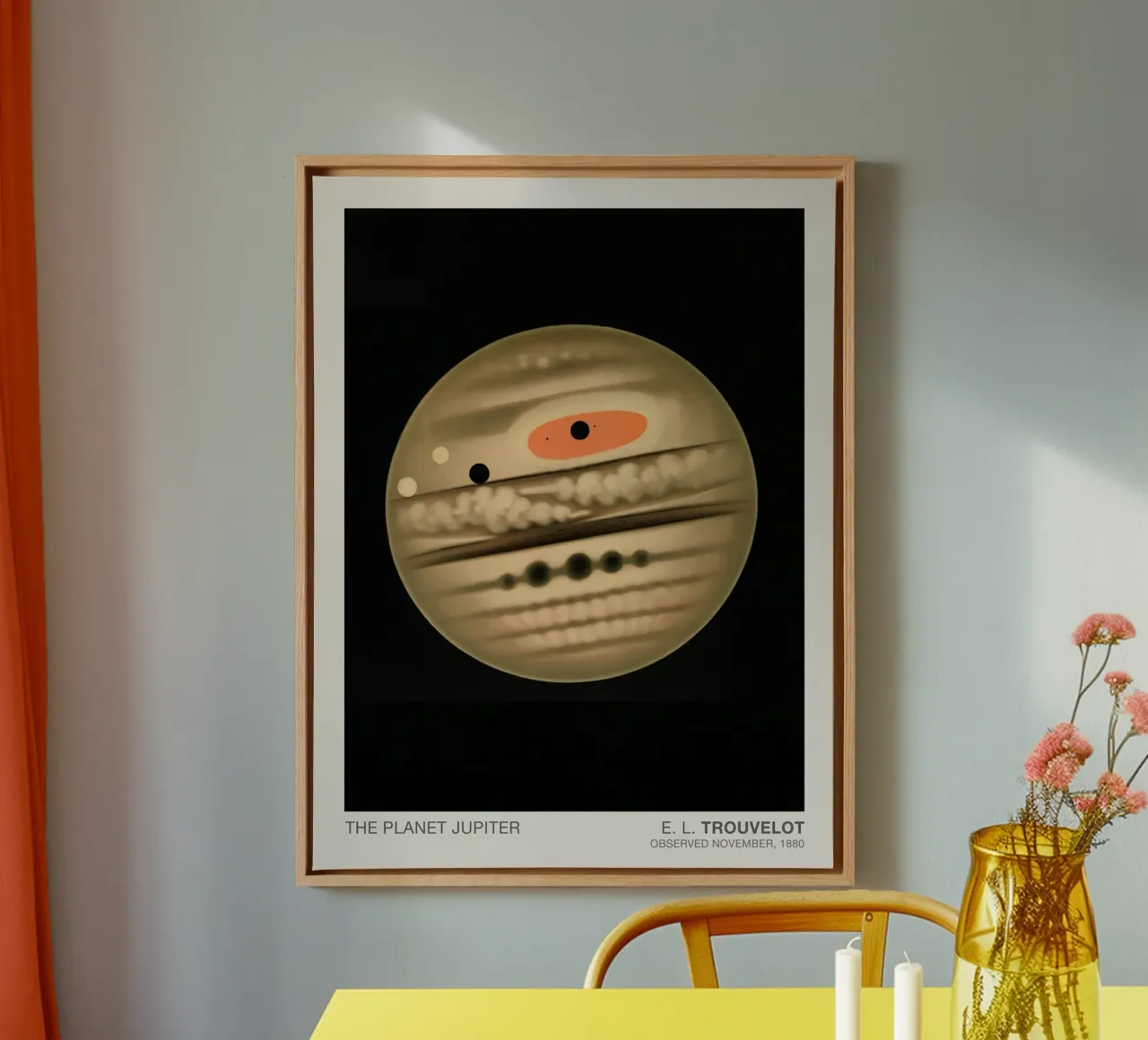Der Planet Jupiter Leinwand mit Schattenfugenrahmen von mary shop