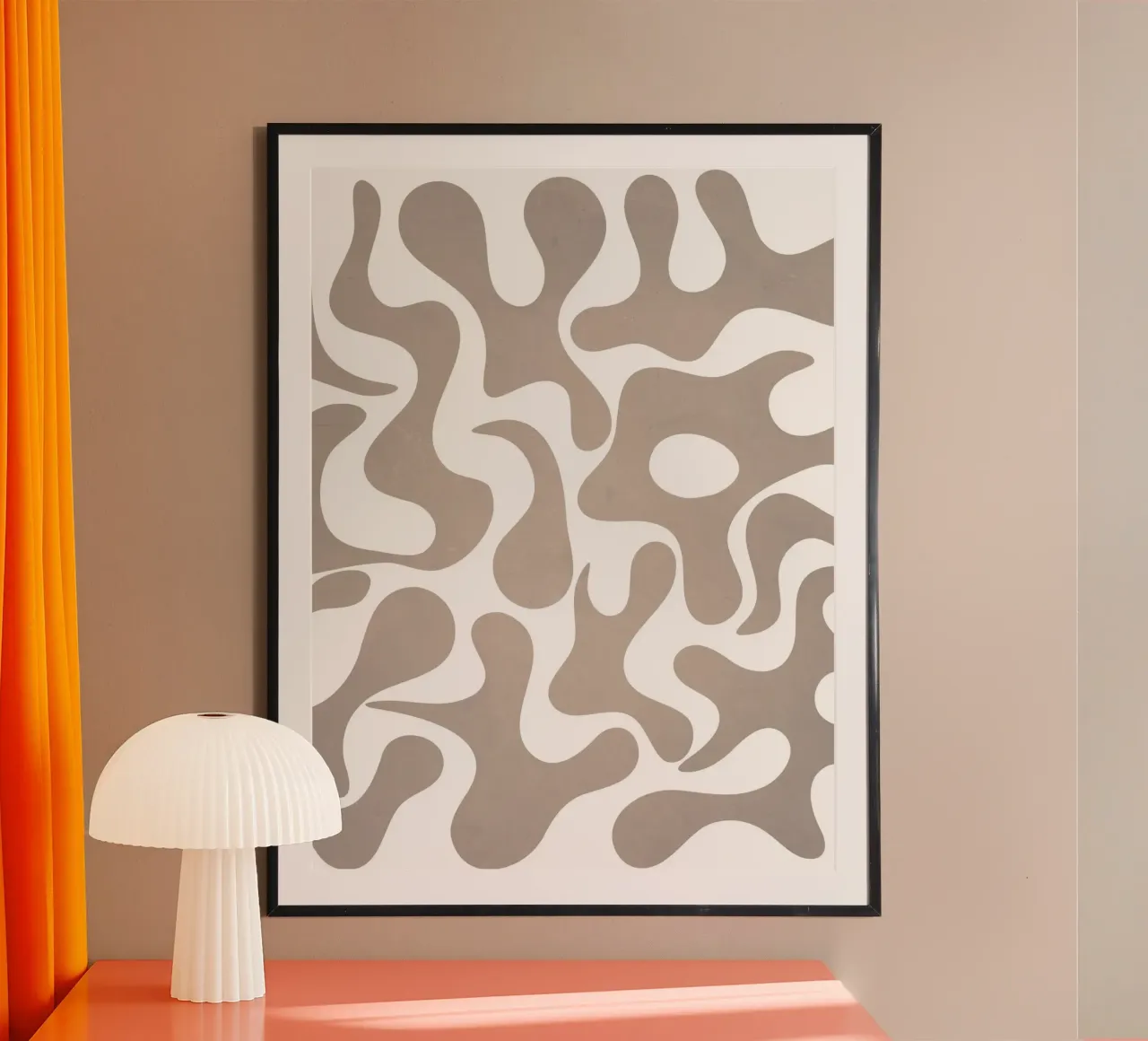 Grigio millenario poster con telaio in legno da WijdevenPrints