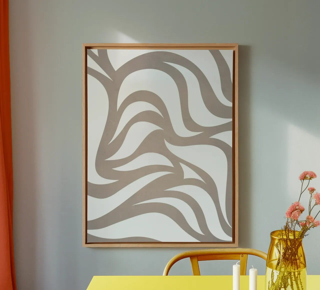 Millennial Grijs canvas met Baklijst van WijdevenPrints