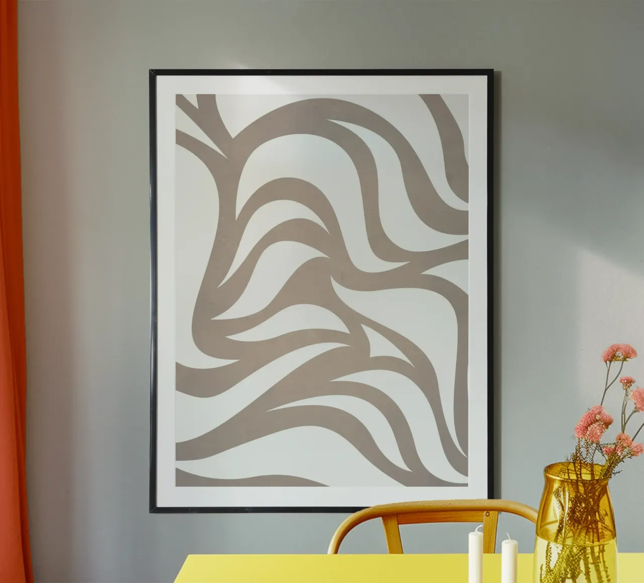 Grigio millenario poster con telaio in alluminio da WijdevenPrints