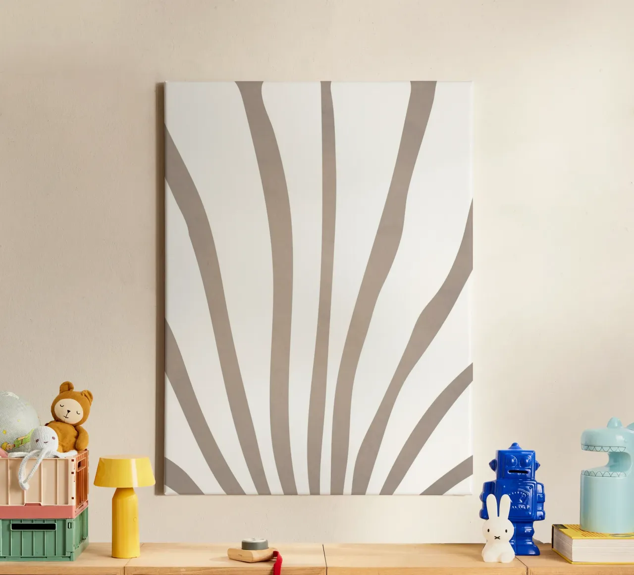Millennial Grijs canvas met Baklijst van WijdevenPrints