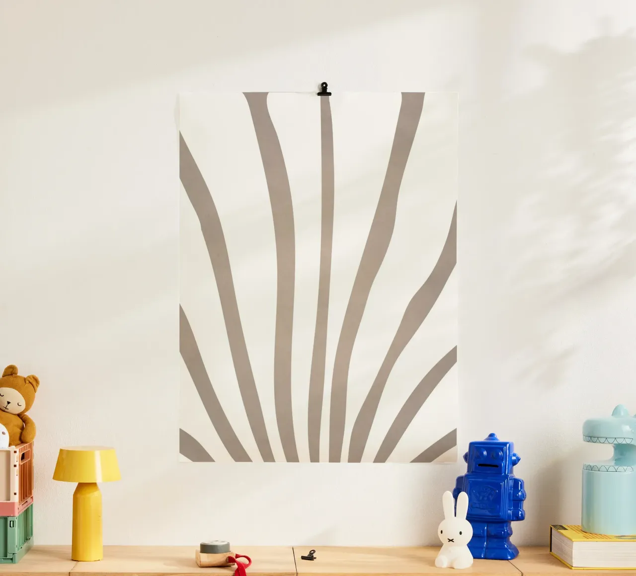 Grigio millenario poster con telaio in plastica da WijdevenPrints