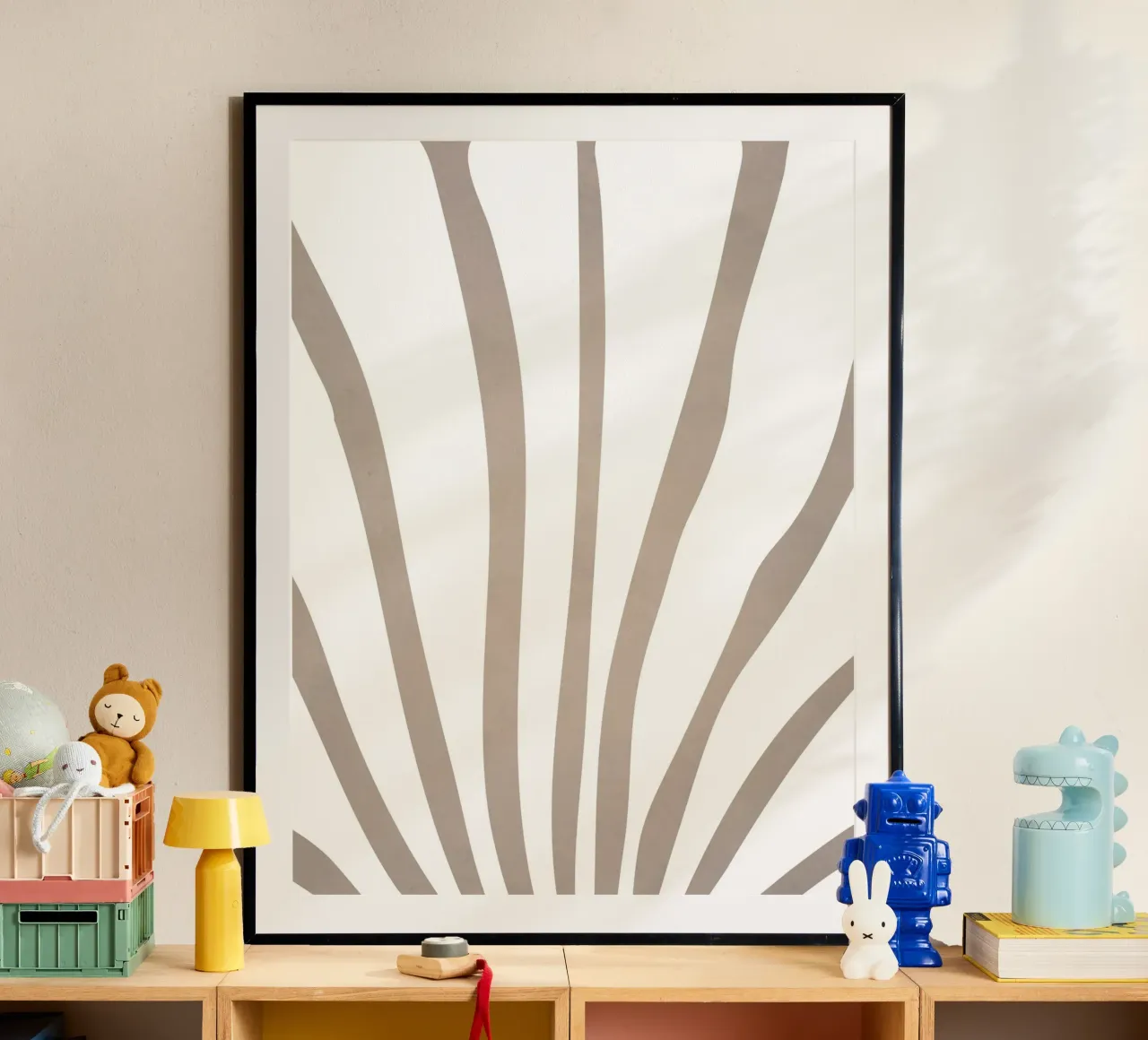 Grigio millenario poster con telaio in plastica da WijdevenPrints