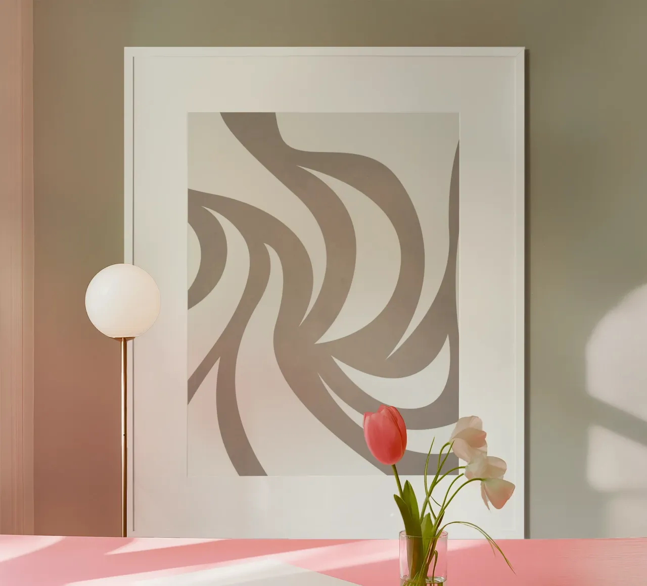 Grigio millenario poster con telaio in legno da WijdevenPrints