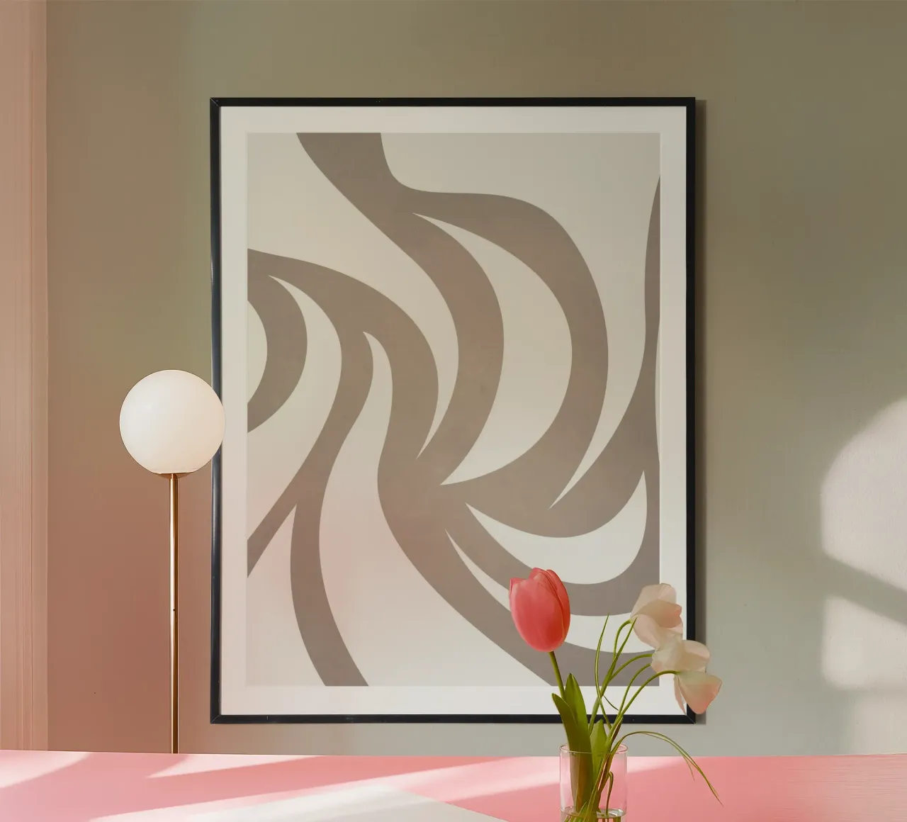 Grigio millenario poster con telaio in legno da WijdevenPrints