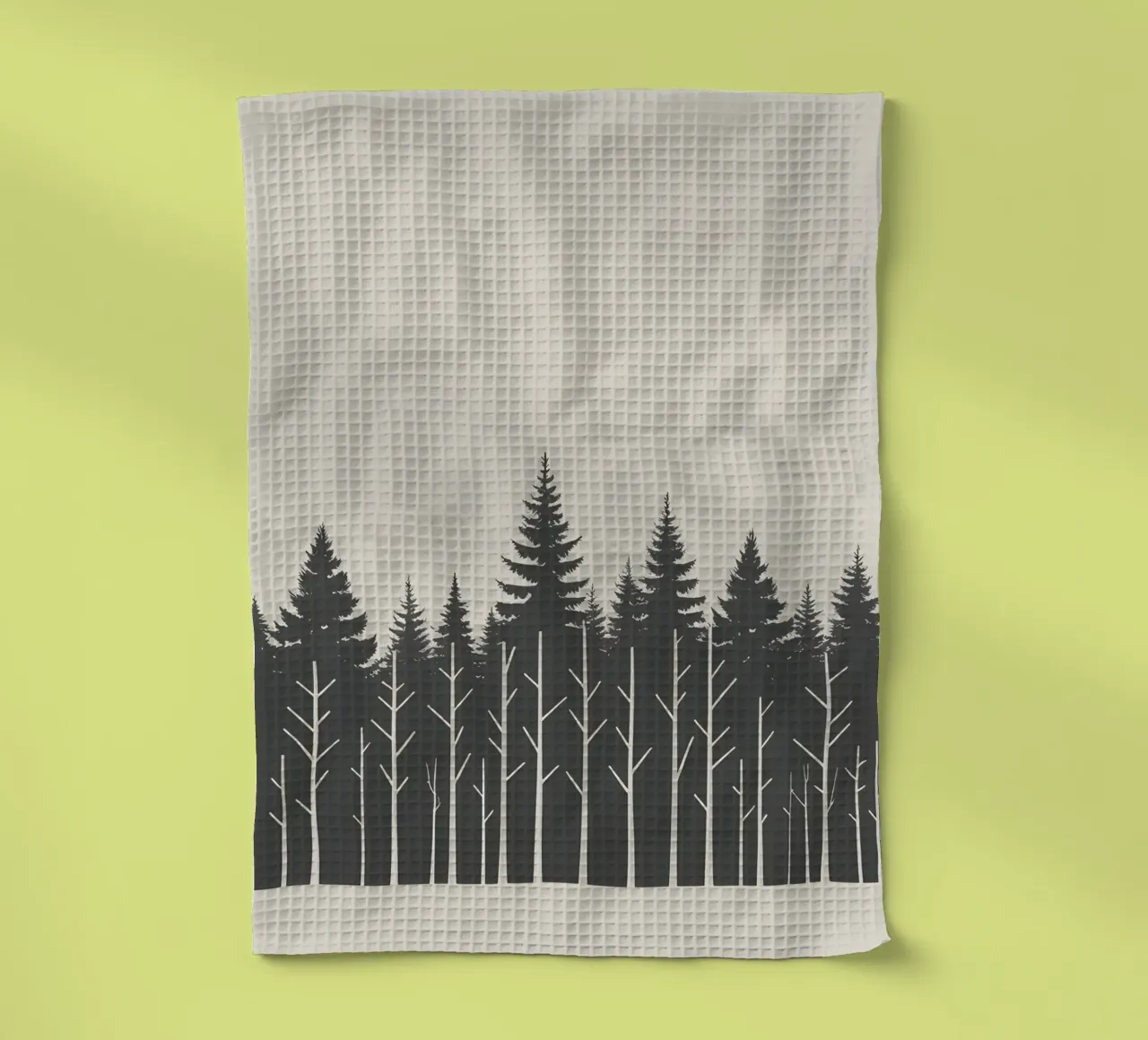 Silhouette simple d'une forêt torchon de Botanical Gallery