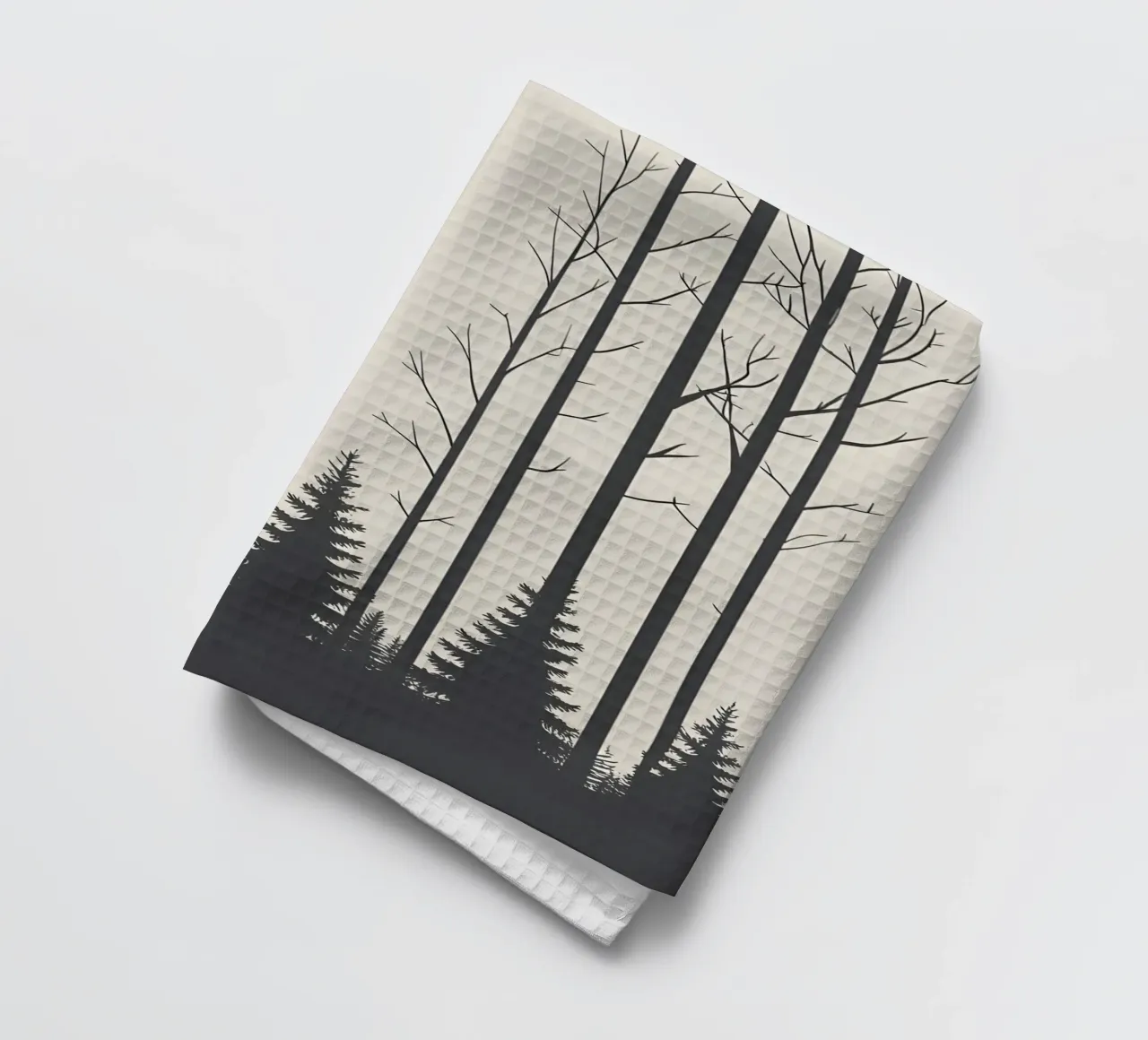 Silhouette simple d'une forêt torchon de Botanical Gallery