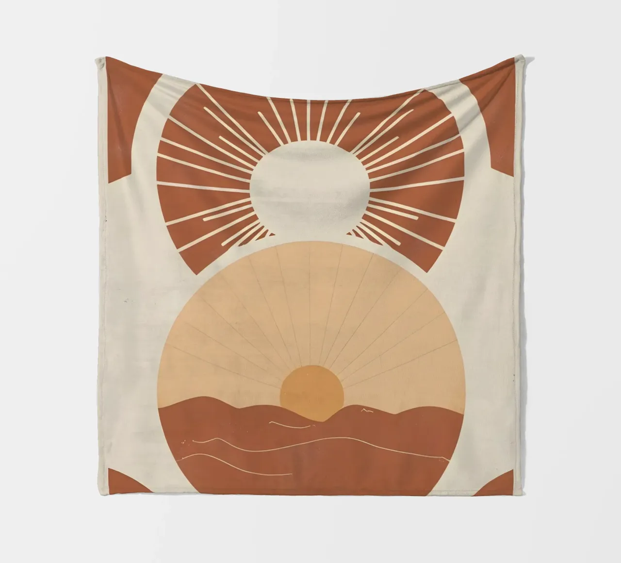Sole astratto con linee geometriche radianti coperta in pile da Botanical Gallery