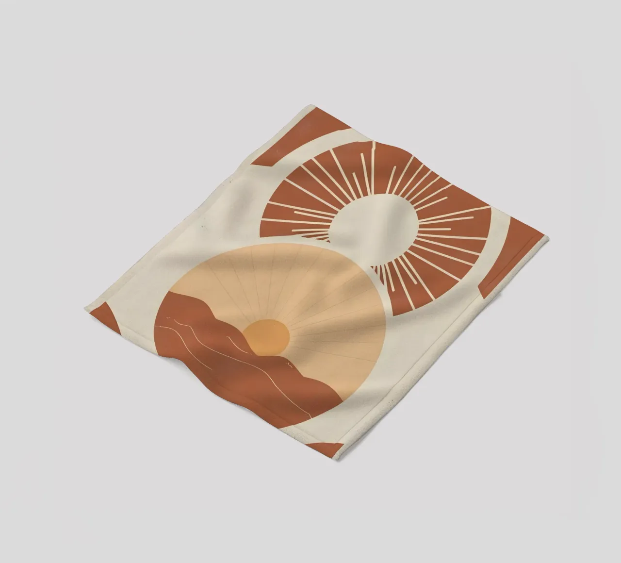 Sole astratto con linee geometriche radianti coperta in pile da Botanical Gallery