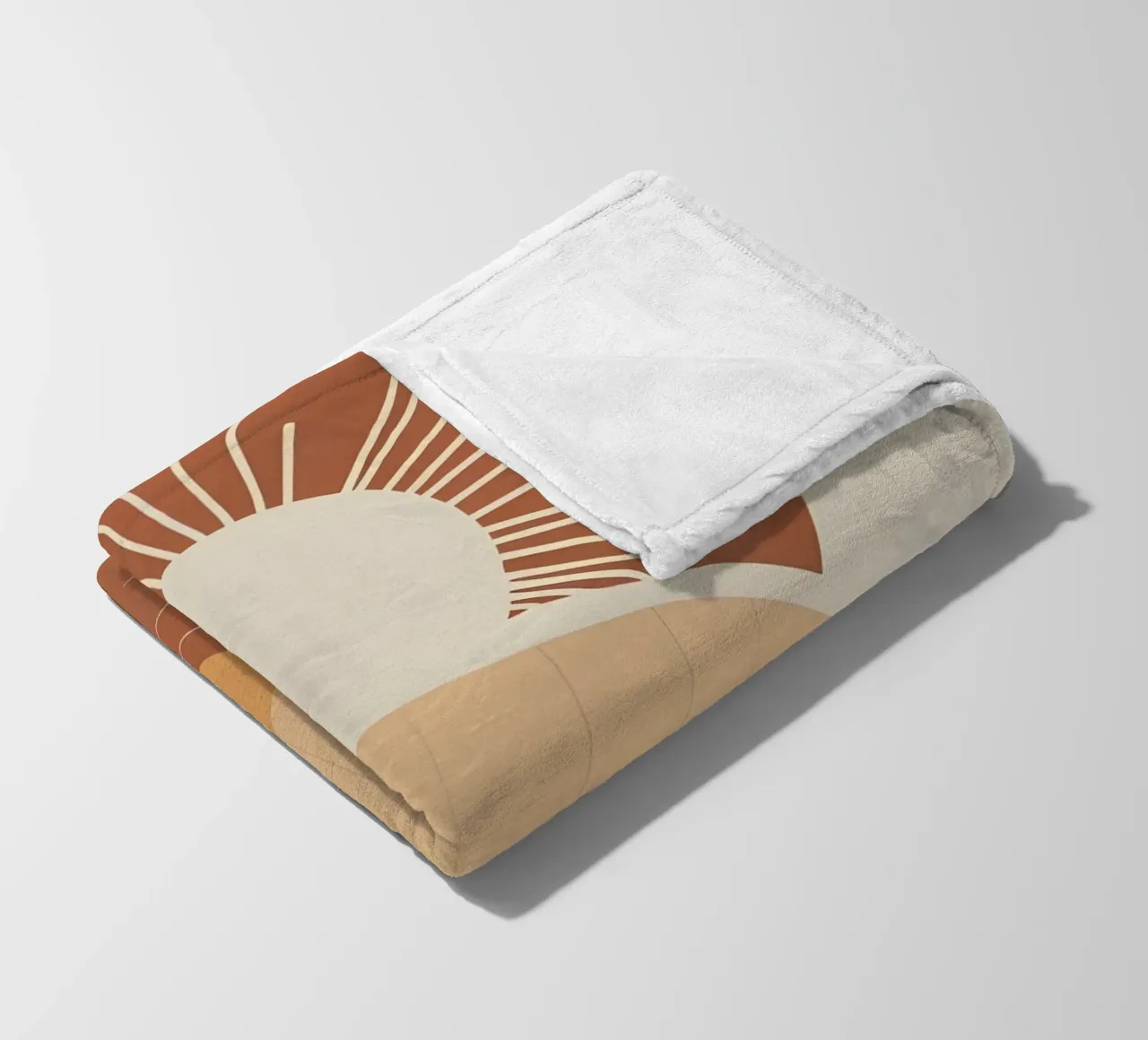 Sole astratto con linee geometriche radianti coperta in pile da Botanical Gallery
