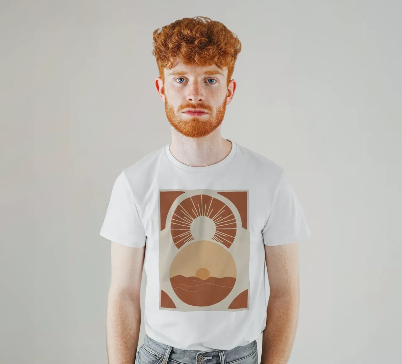 Sole astratto con linee geometriche radianti t-shirt da Botanical Gallery