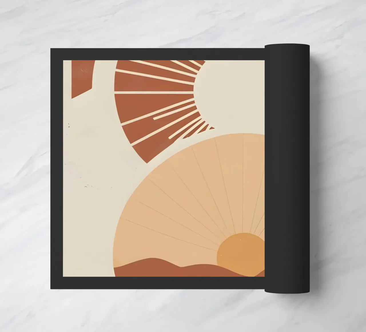 Sole astratto con linee geometriche radianti zerbino da Botanical Gallery