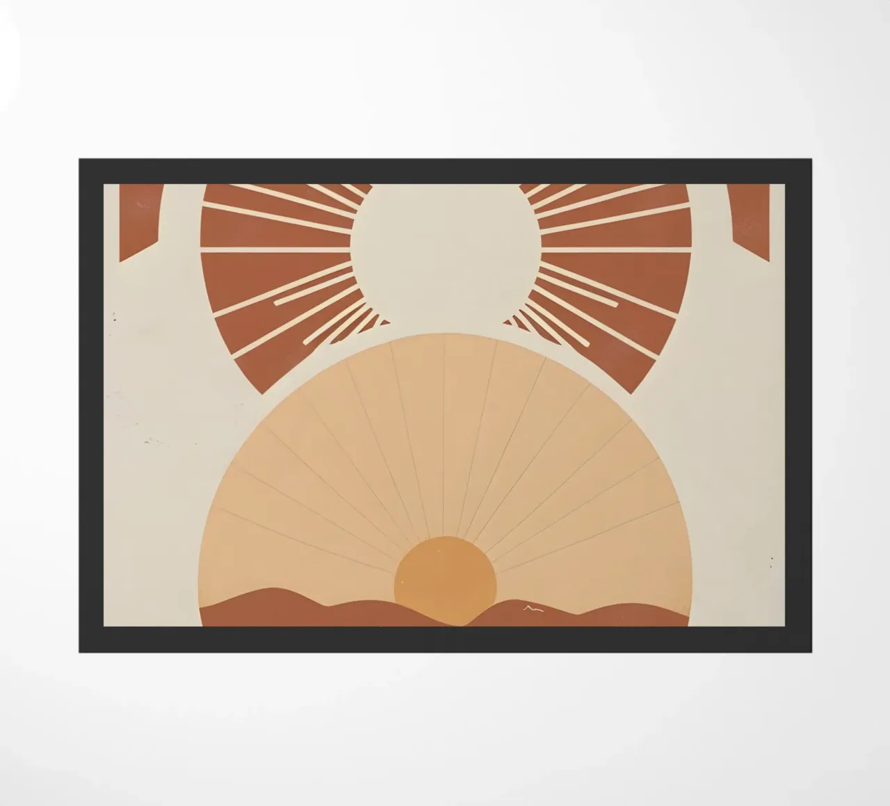 Sole astratto con linee geometriche radianti zerbino da Botanical Gallery