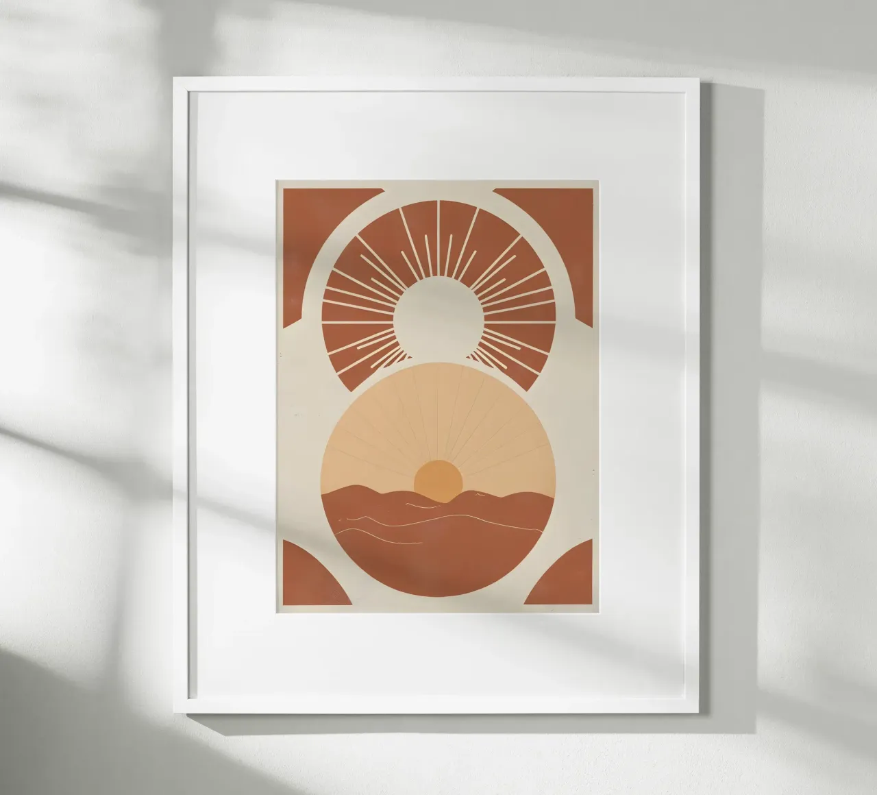 Sole astratto con linee geometriche radianti poster da The Green Room