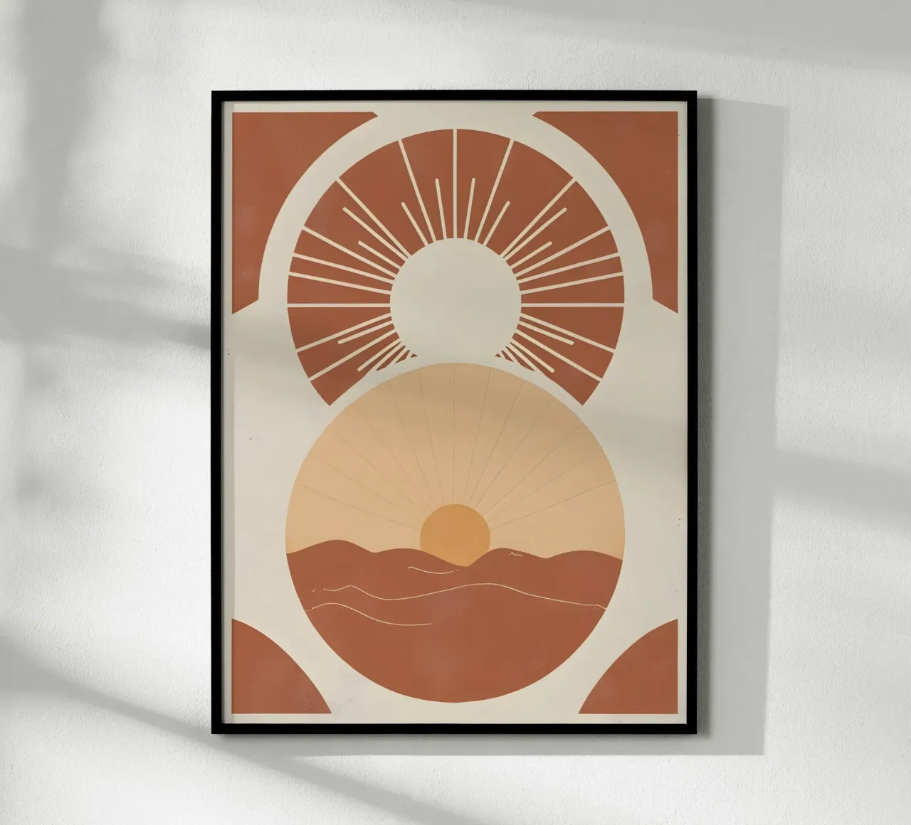 Sole astratto con linee geometriche radianti poster da The Green Room