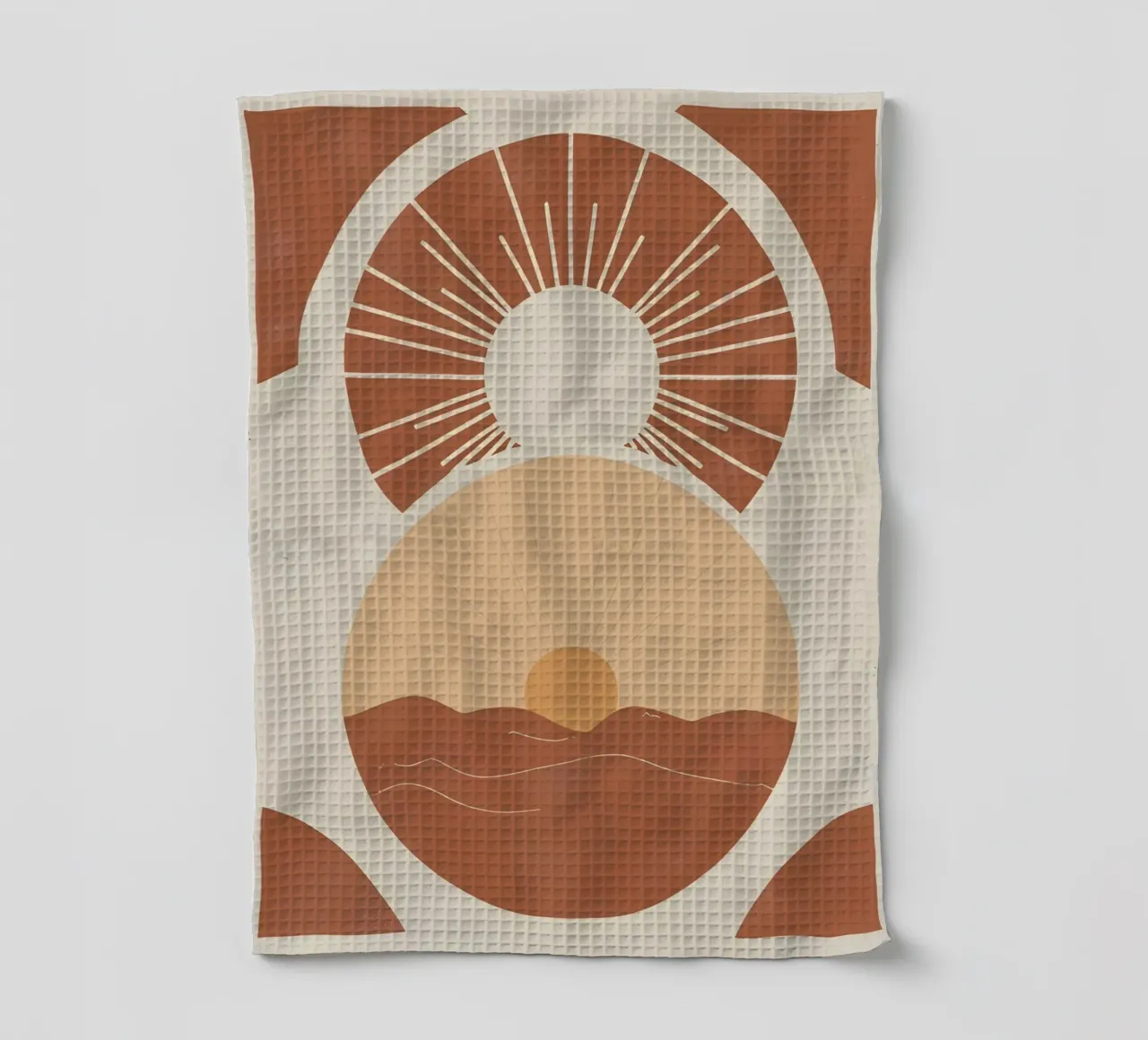 Sole astratto con linee geometriche radianti canovaccio da cucina da Botanical Gallery