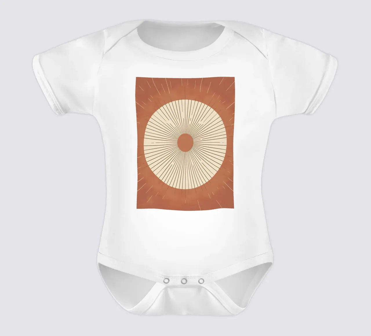 Sole astratto con linee geometriche radianti body neonato maniche corte da Botanical Gallery