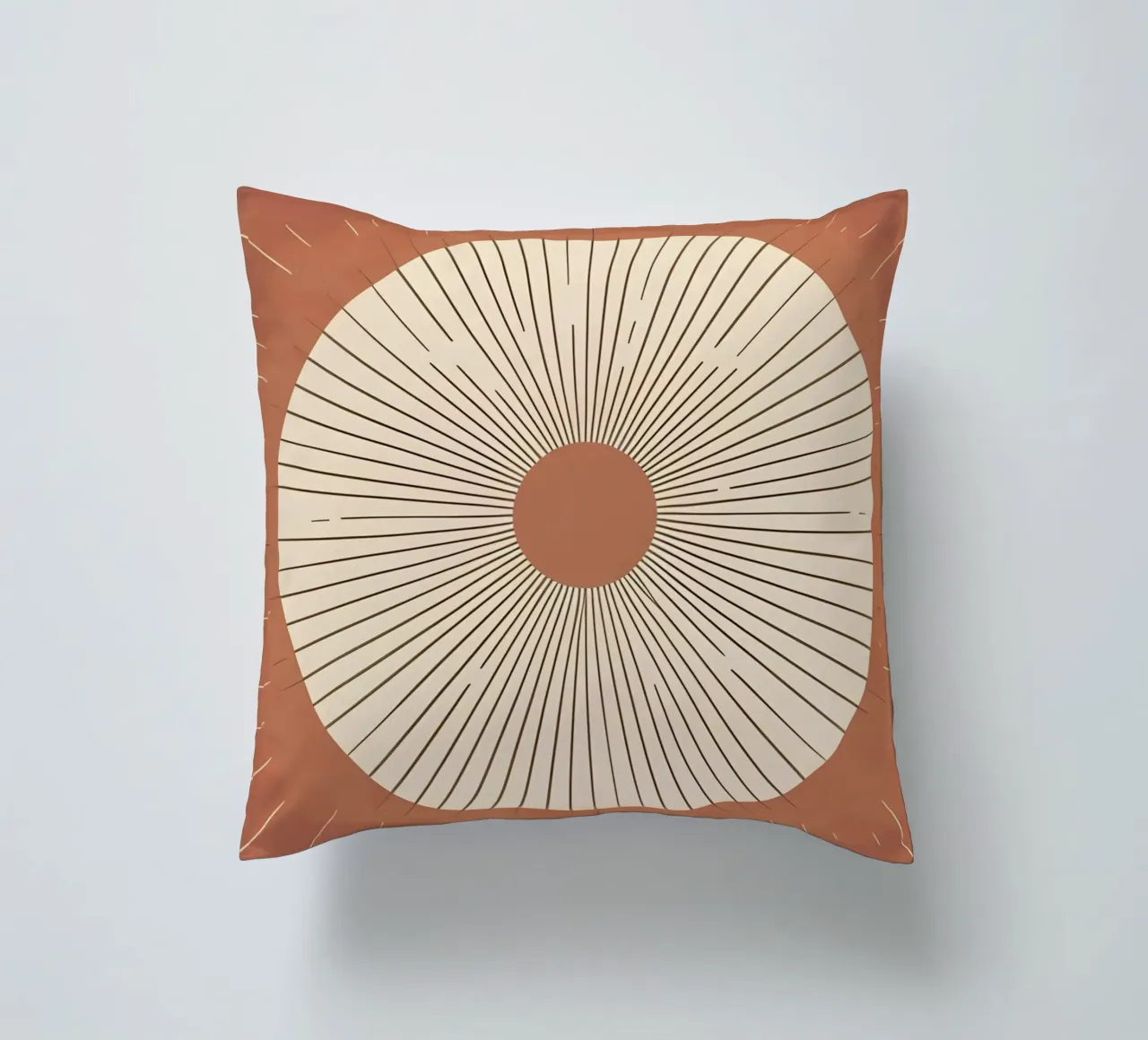 Sole astratto con linee geometriche radianti cuscino da Botanical Gallery