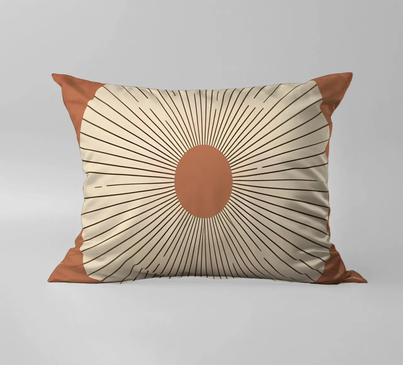 Sole astratto con linee geometriche radianti cuscino da Botanical Gallery