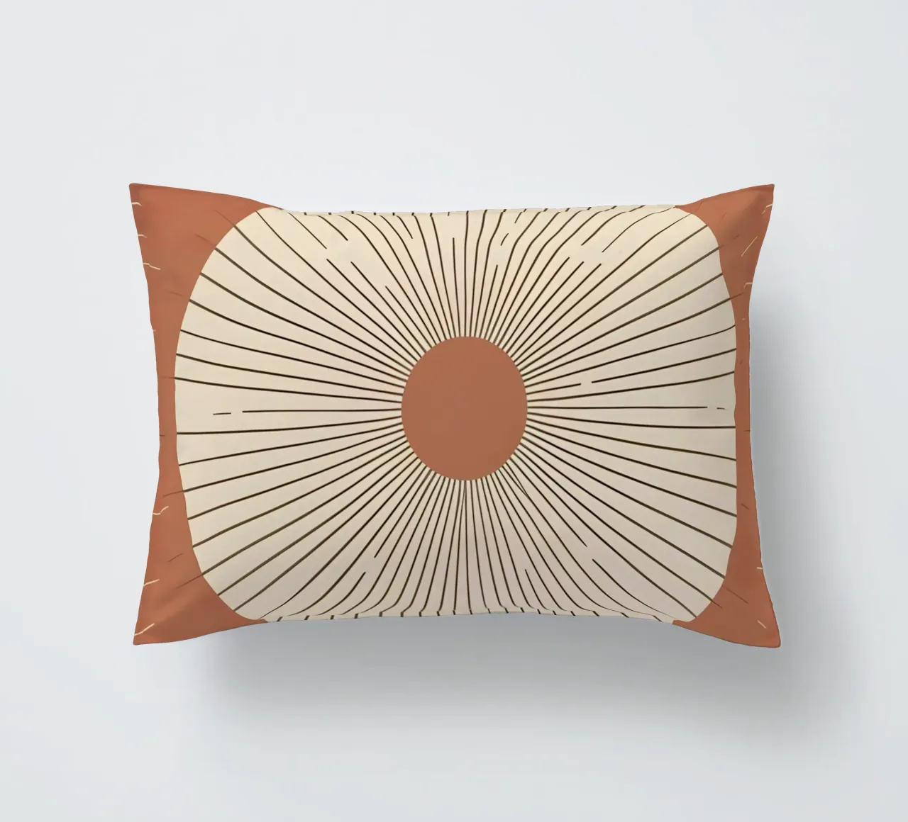 Sole astratto con linee geometriche radianti cuscino da Botanical Gallery