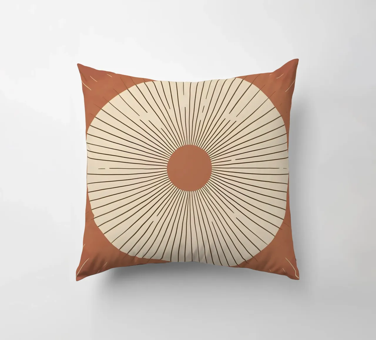 Sole astratto con linee geometriche radianti cuscino da Botanical Gallery