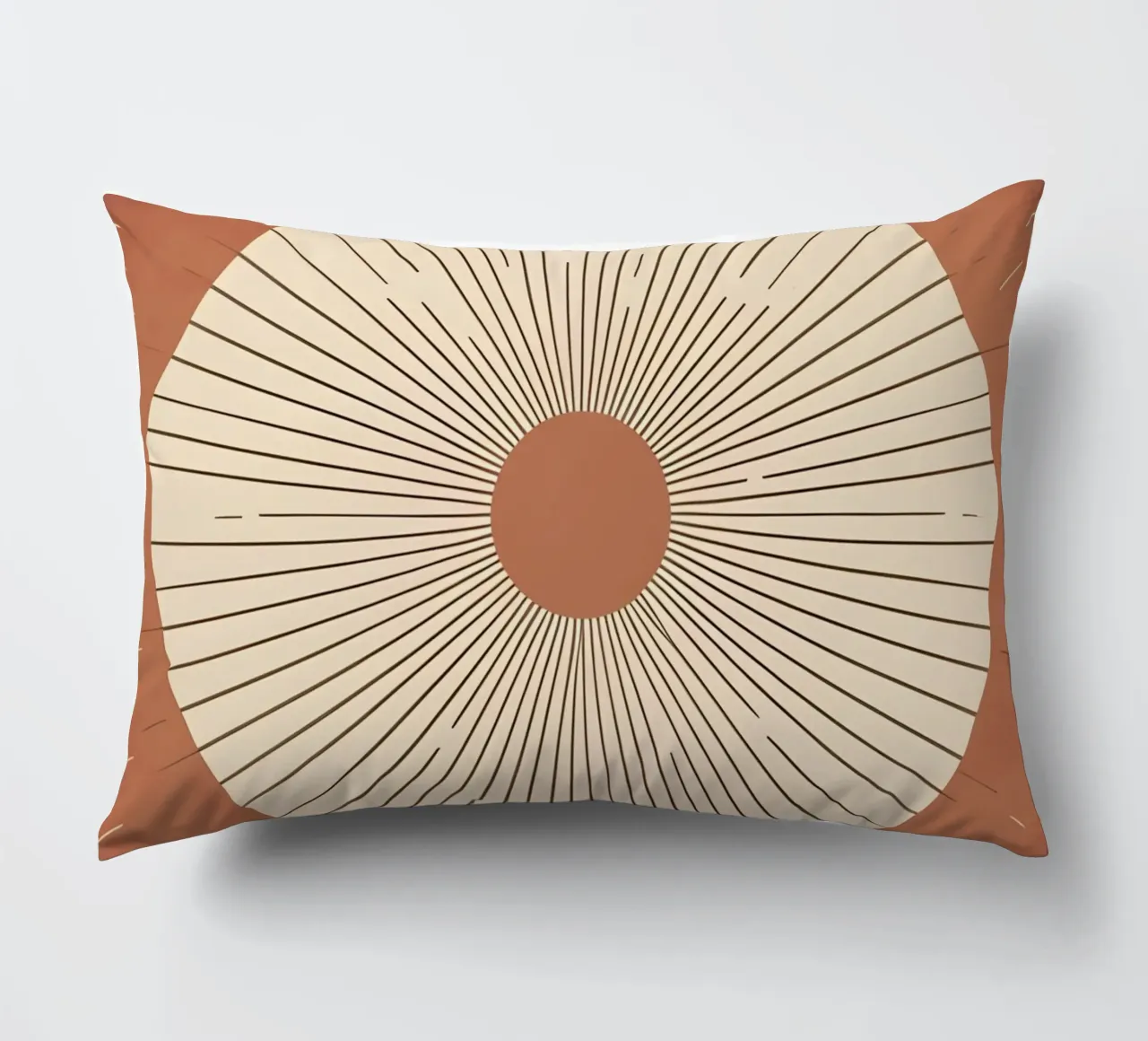Sole astratto con linee geometriche radianti cuscino da Botanical Gallery
