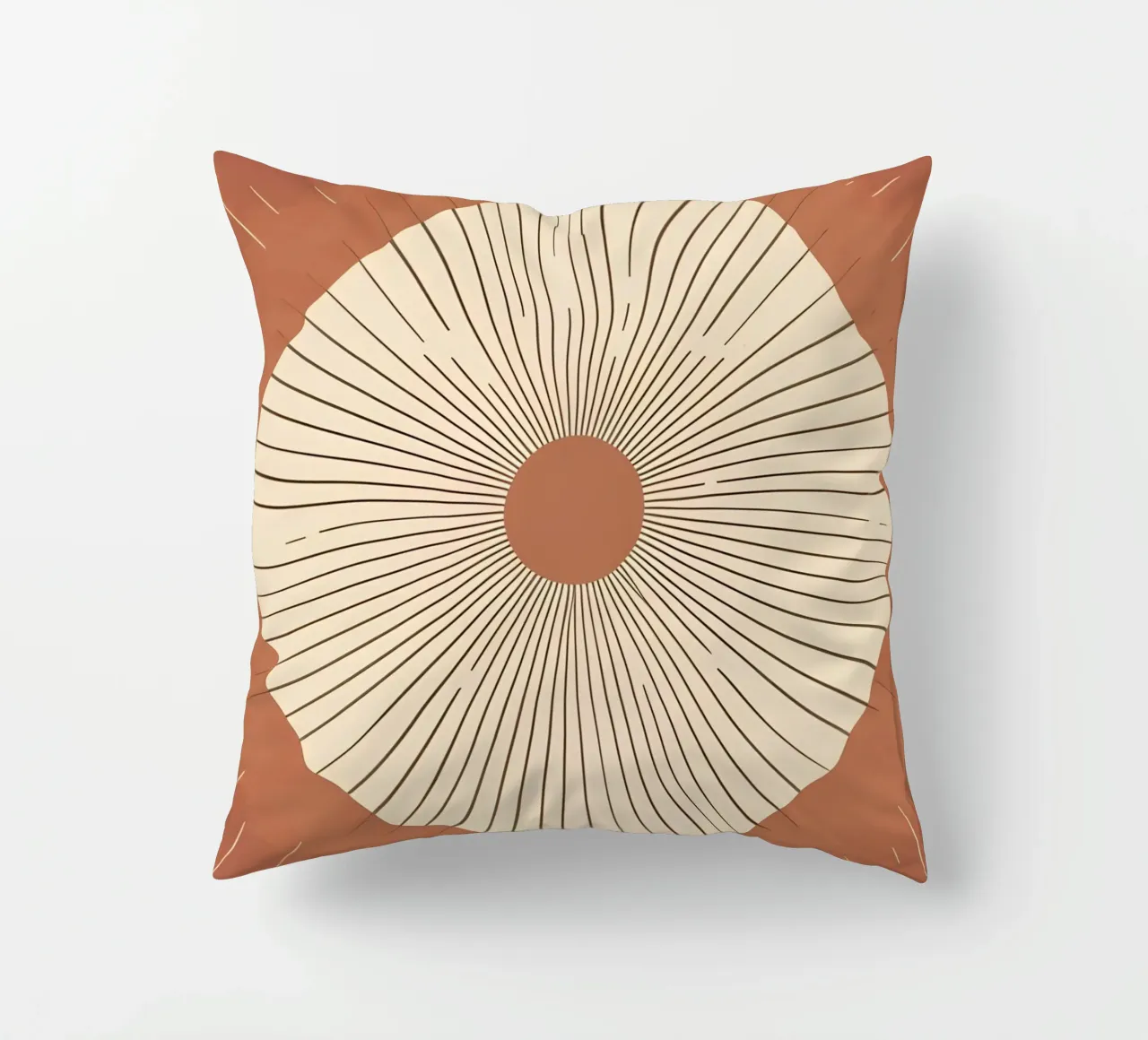Sole astratto con linee geometriche radianti cuscino da Botanical Gallery