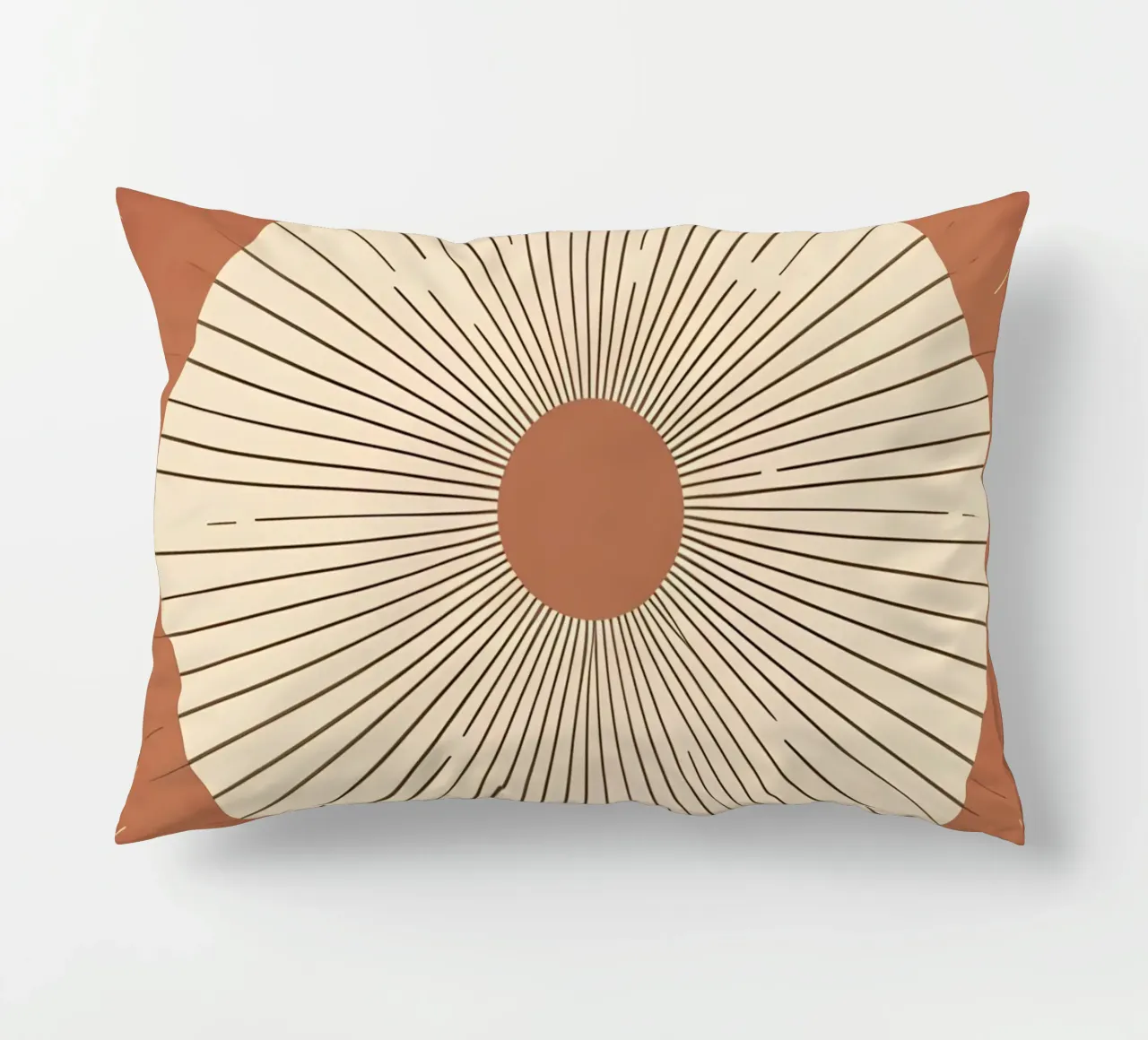 Sole astratto con linee geometriche radianti cuscino da Botanical Gallery