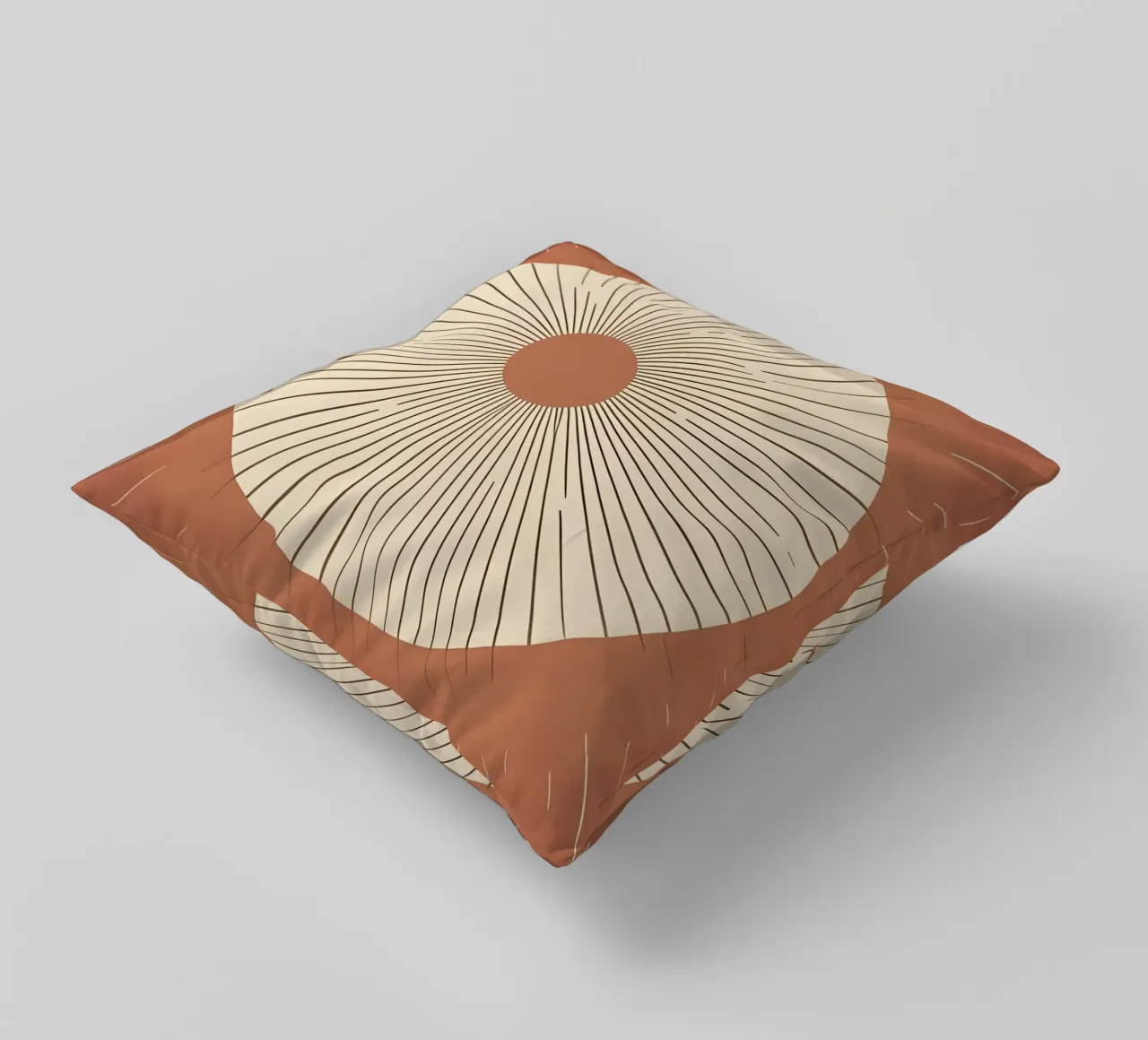 Sole astratto con linee geometriche radianti cuscino da Botanical Gallery