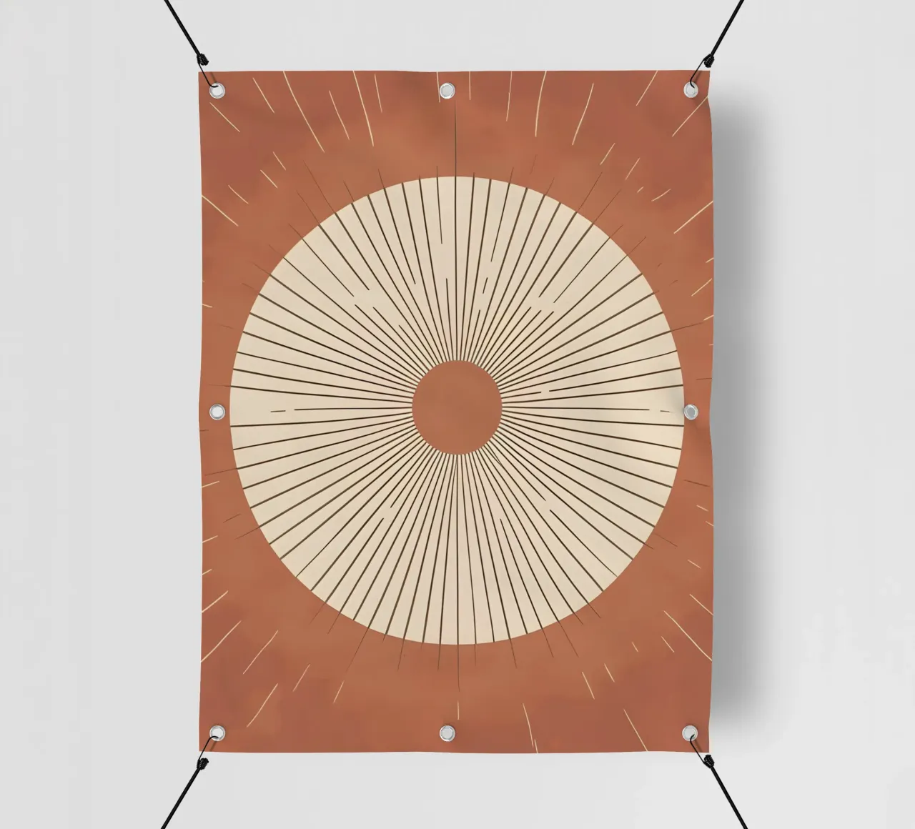 Sole astratto con linee geometriche radianti telo in pvc da Botanical Gallery