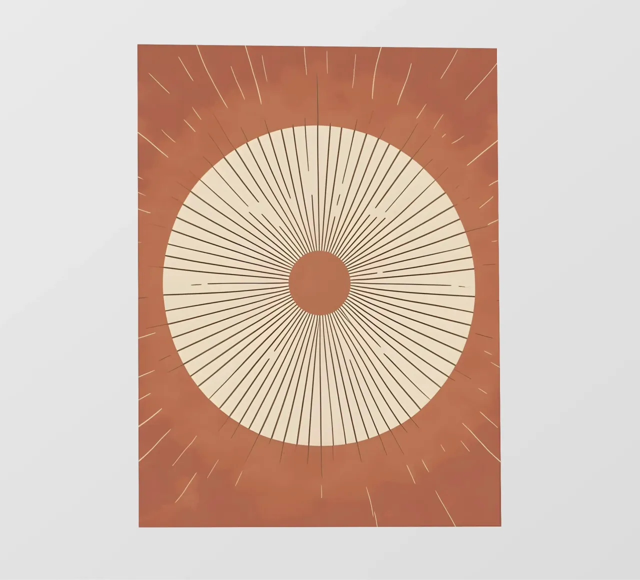 Sole astratto con linee geometriche radianti telo in pvc da Botanical Gallery