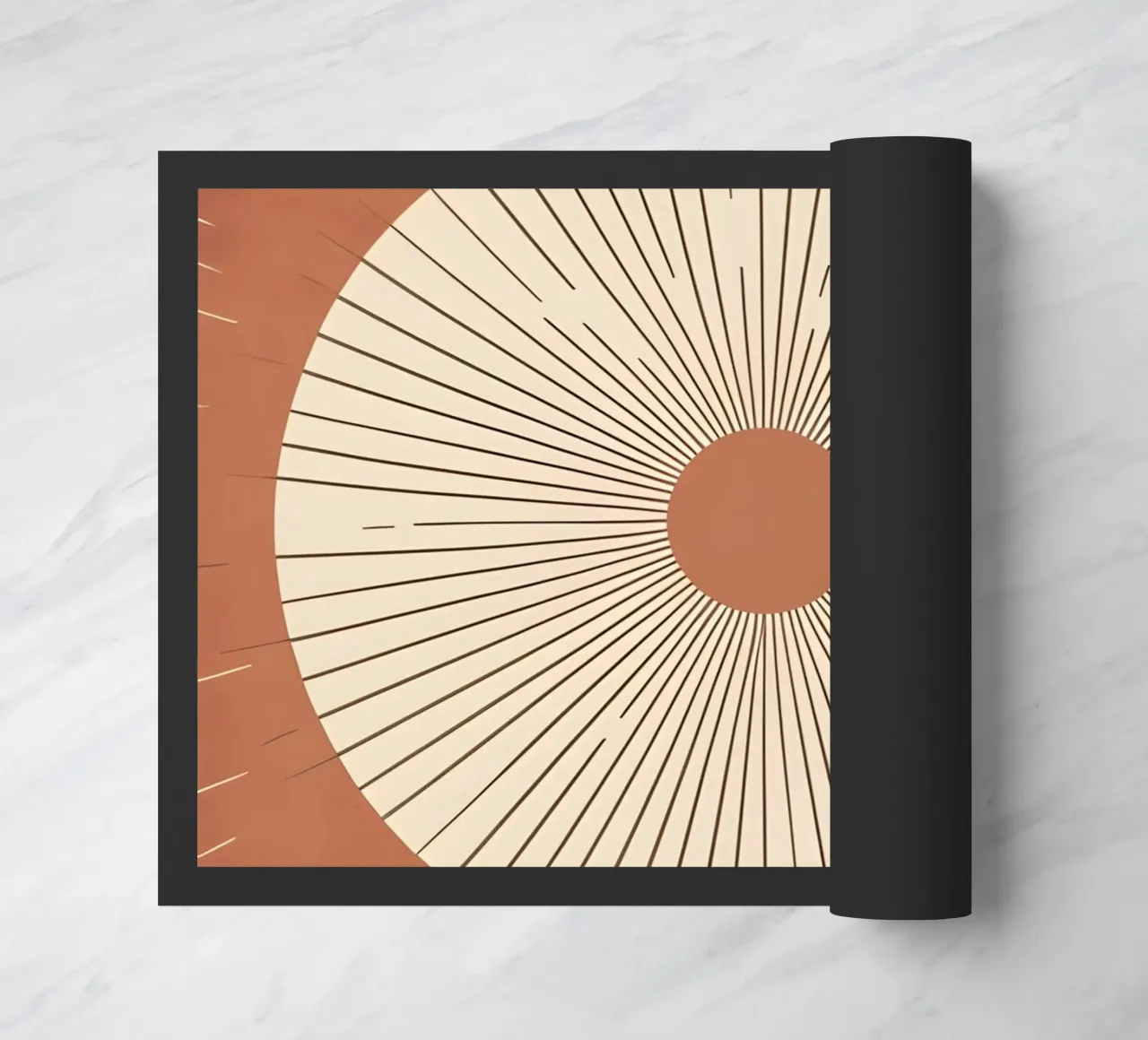 Sole astratto con linee geometriche radianti zerbino da Botanical Gallery