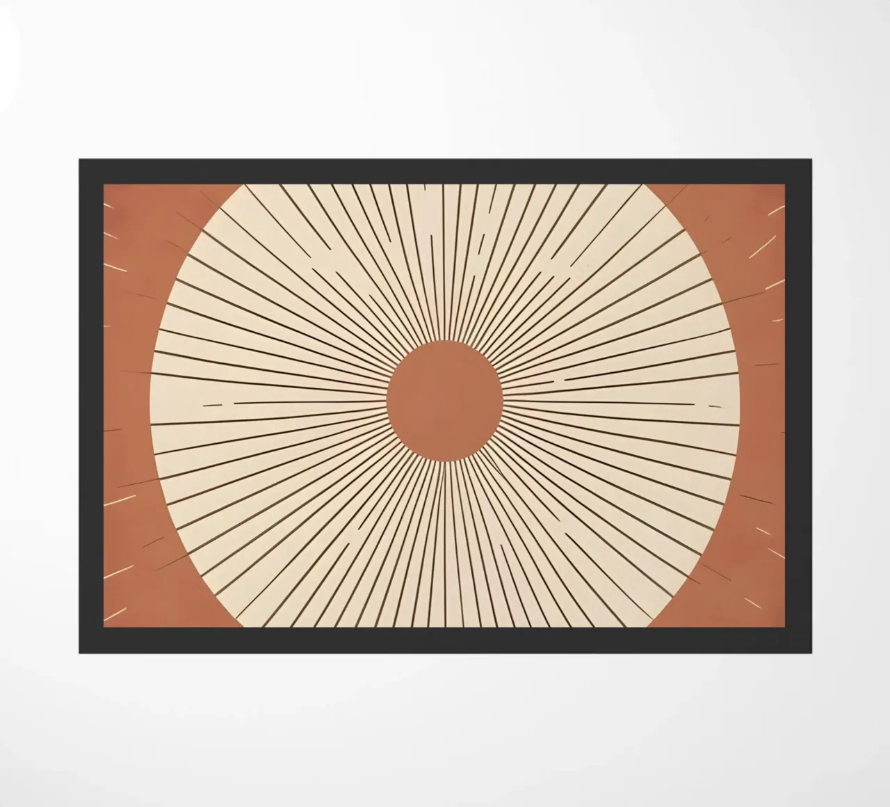 Sole astratto con linee geometriche radianti zerbino da Botanical Gallery