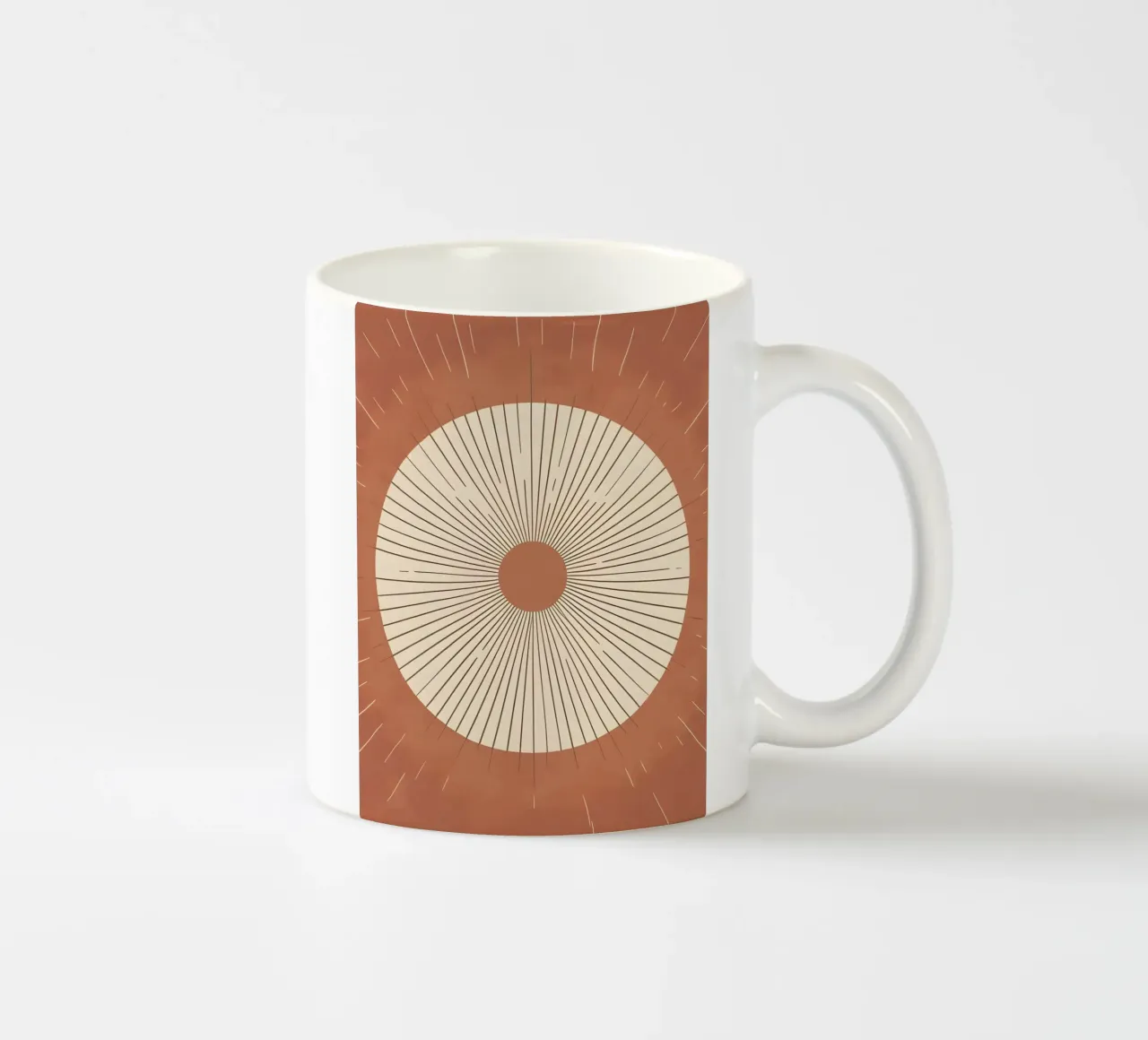 Sole astratto con linee geometriche radianti tazza in ceramica da Botanical Gallery