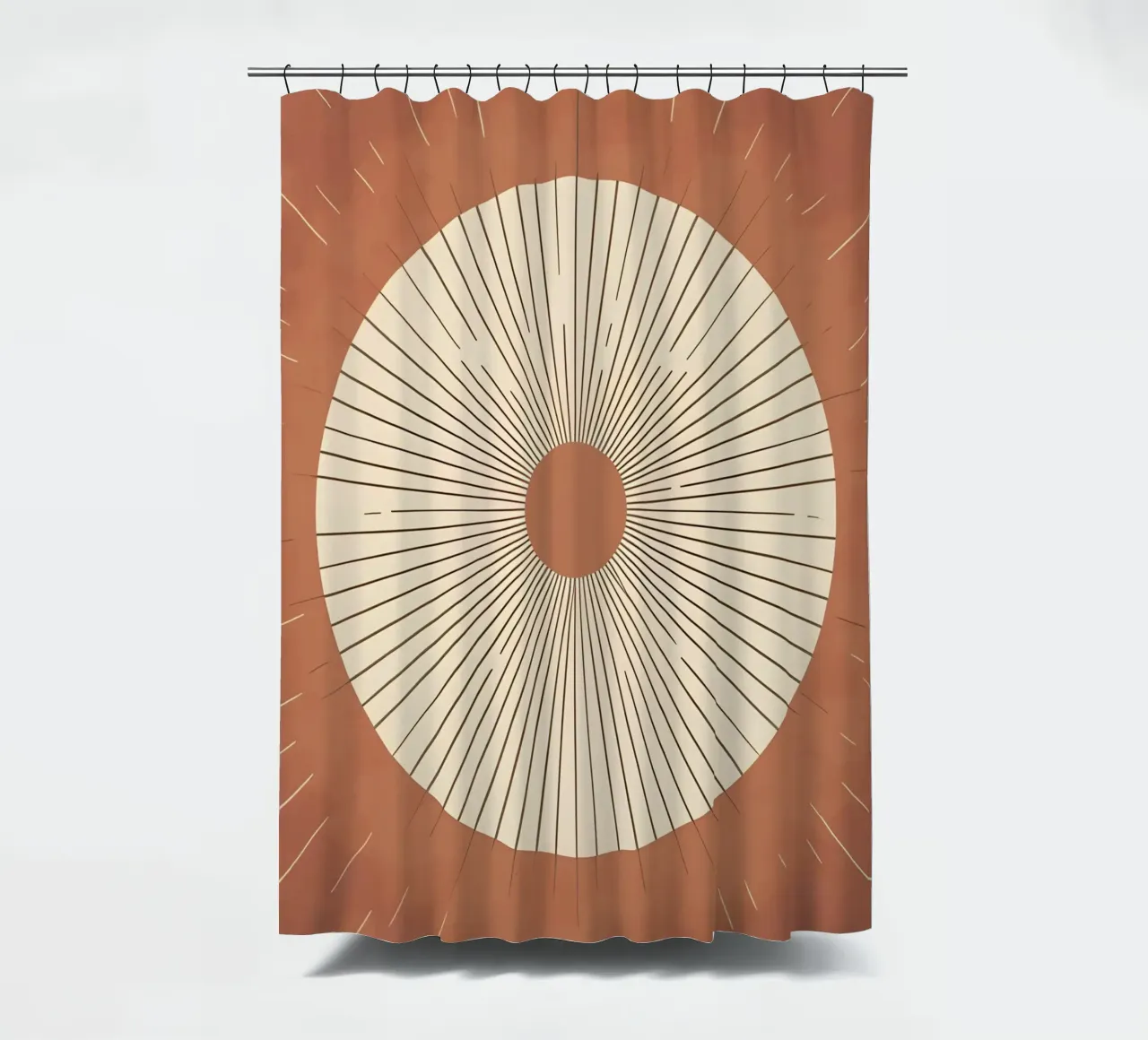 Sole astratto con linee geometriche radianti tenda da doccia da Botanical Gallery