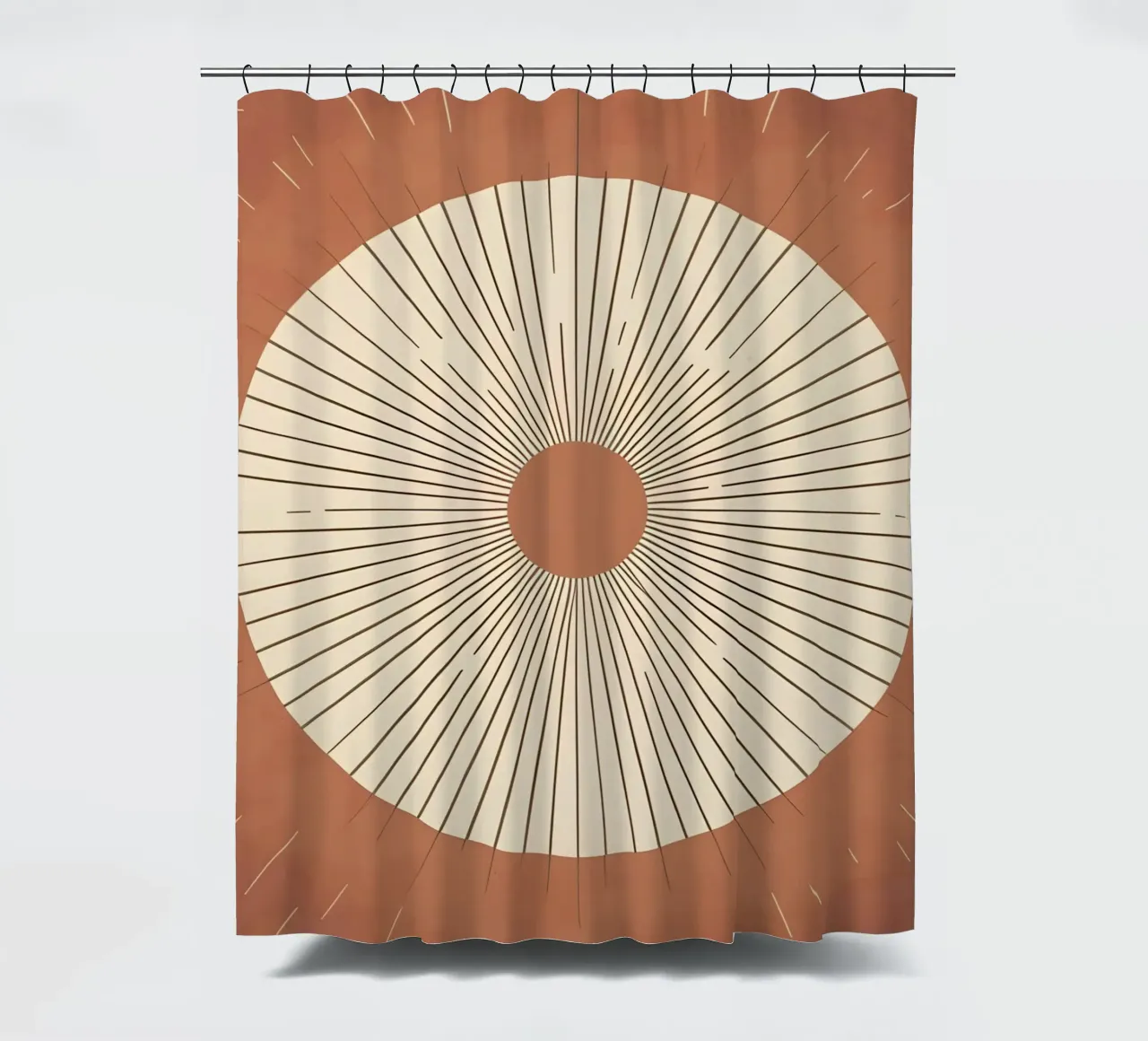 Sole astratto con linee geometriche radianti tenda da doccia da Botanical Gallery