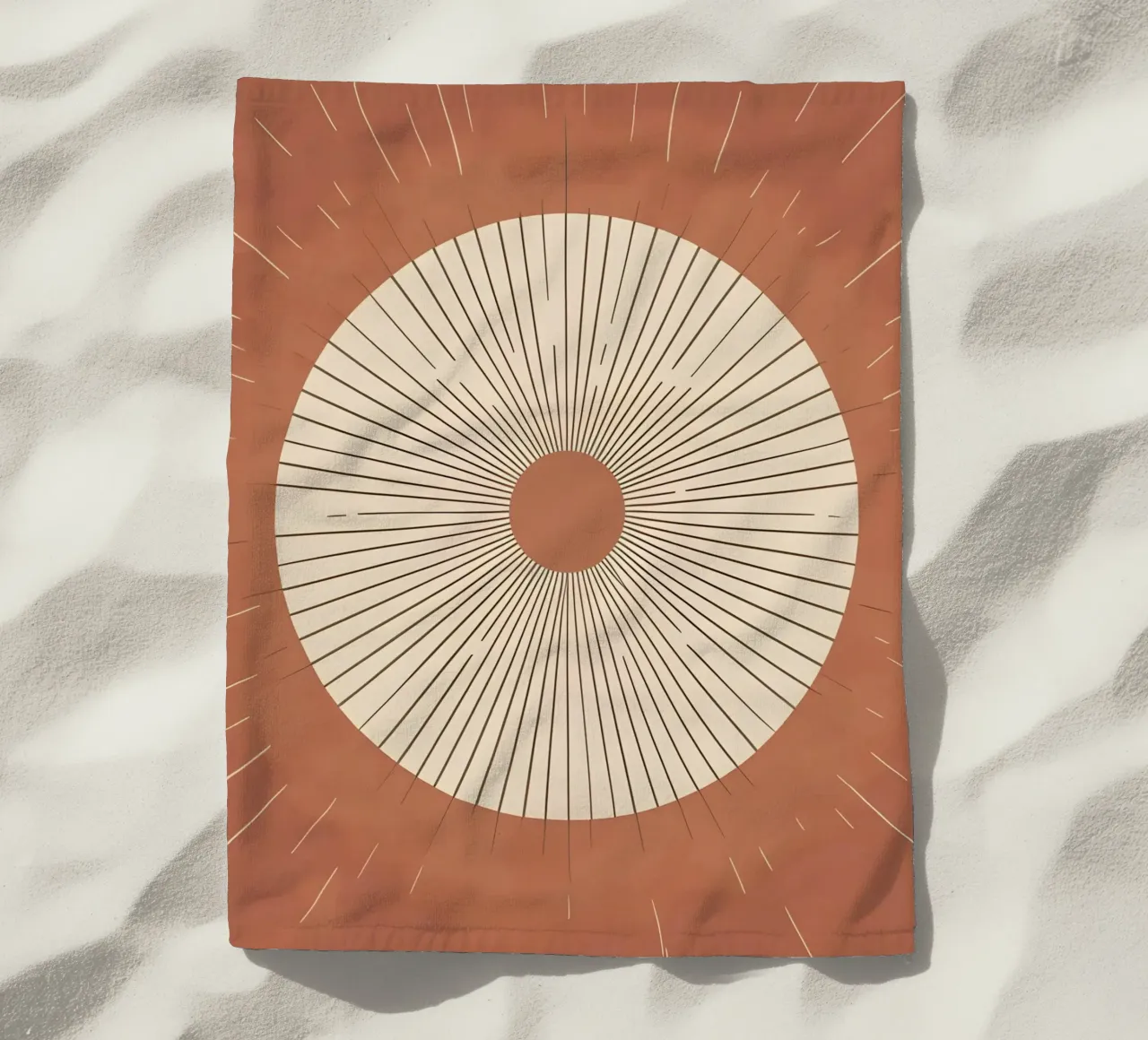 Sole astratto con linee geometriche radianti telo mare da Botanical Gallery