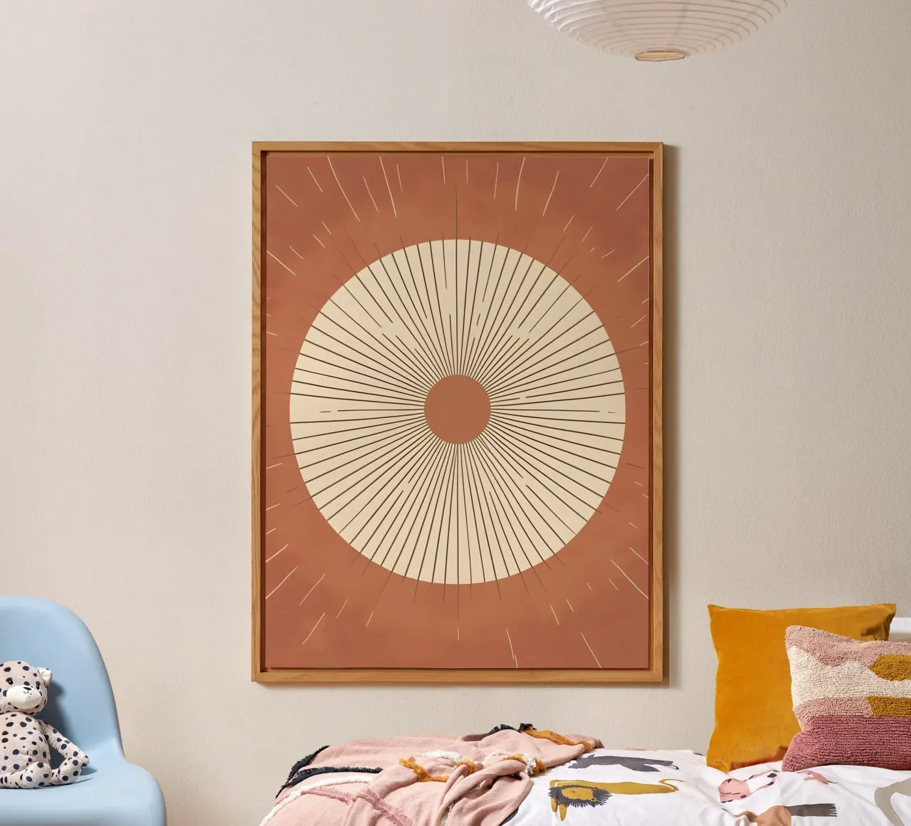 Sole astratto con linee geometriche radianti alluminio dibond da Botanical Gallery