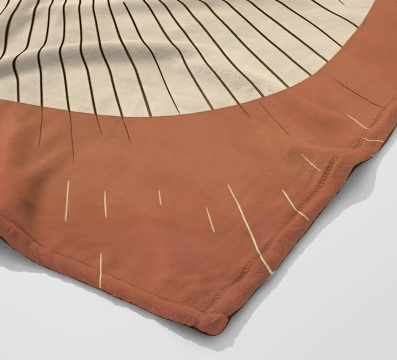 Sole astratto con linee geometriche radianti coperta in pile da Botanical Gallery