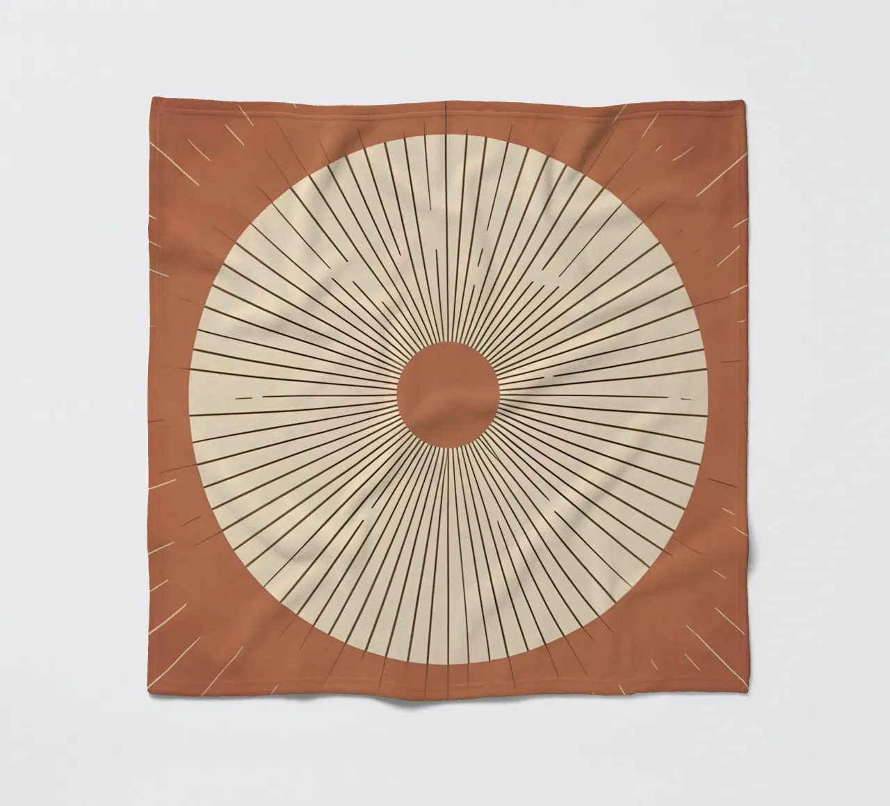 Sole astratto con linee geometriche radianti coperta in pile da Botanical Gallery