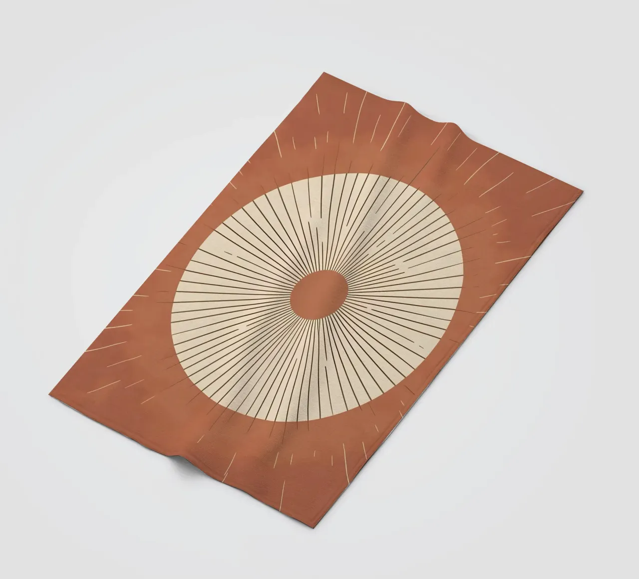 Sole astratto con linee geometriche radianti coperta in pile da Botanical Gallery