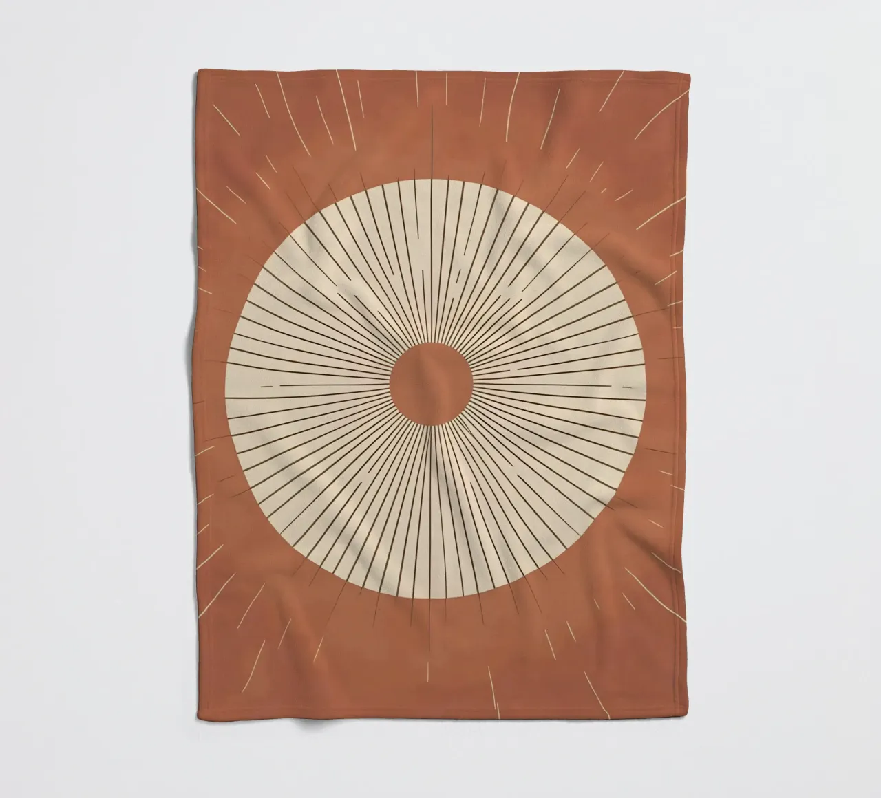 Sole astratto con linee geometriche radianti coperta in pile da Botanical Gallery