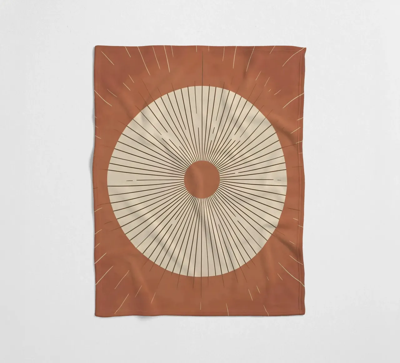 Sole astratto con linee geometriche radianti coperta in pile da Botanical Gallery