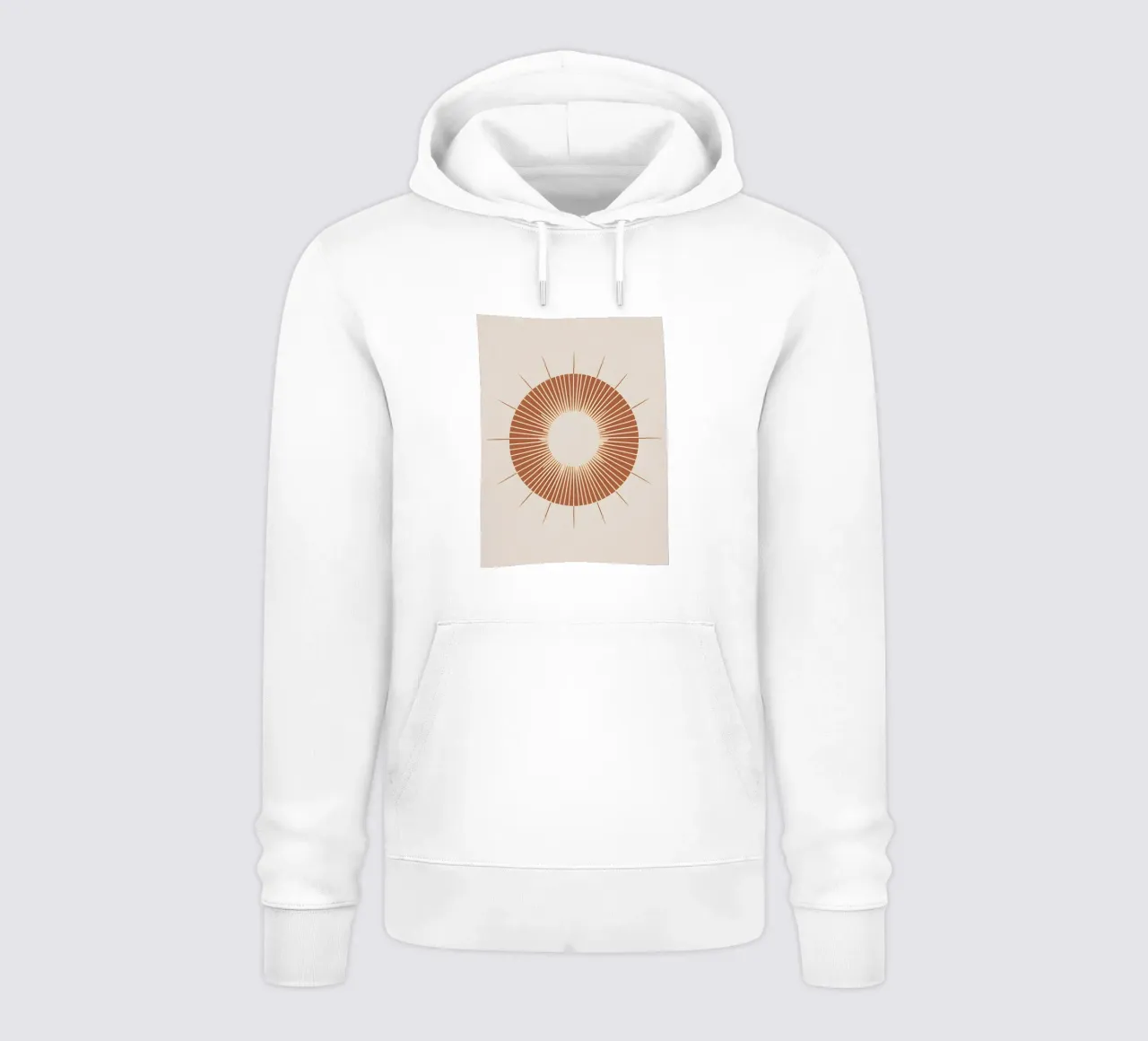Sole astratto con linee geometriche radianti felpa con cappuccio da Botanical Gallery
