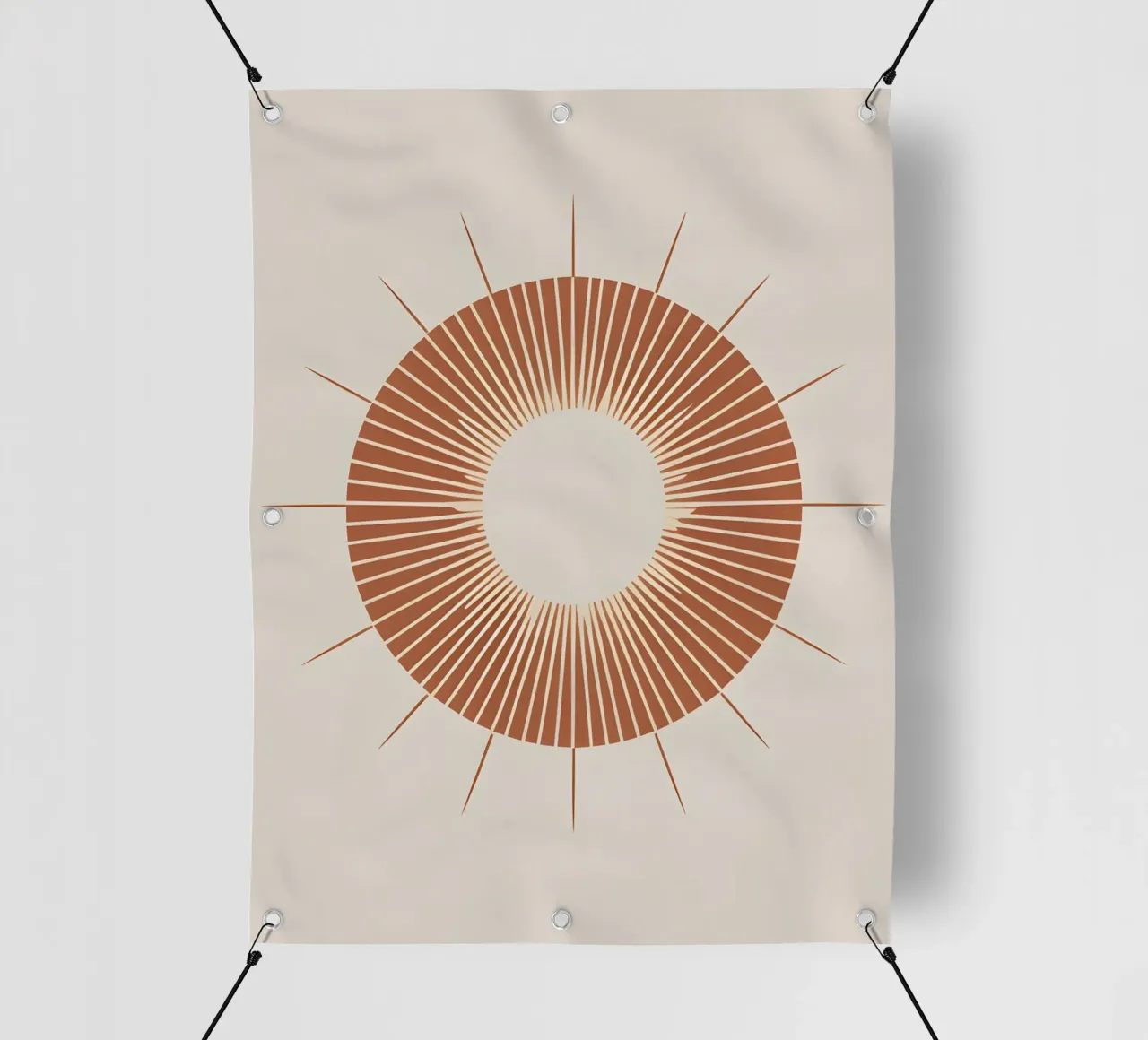 Sole astratto con linee geometriche radianti telo in pvc da Botanical Gallery