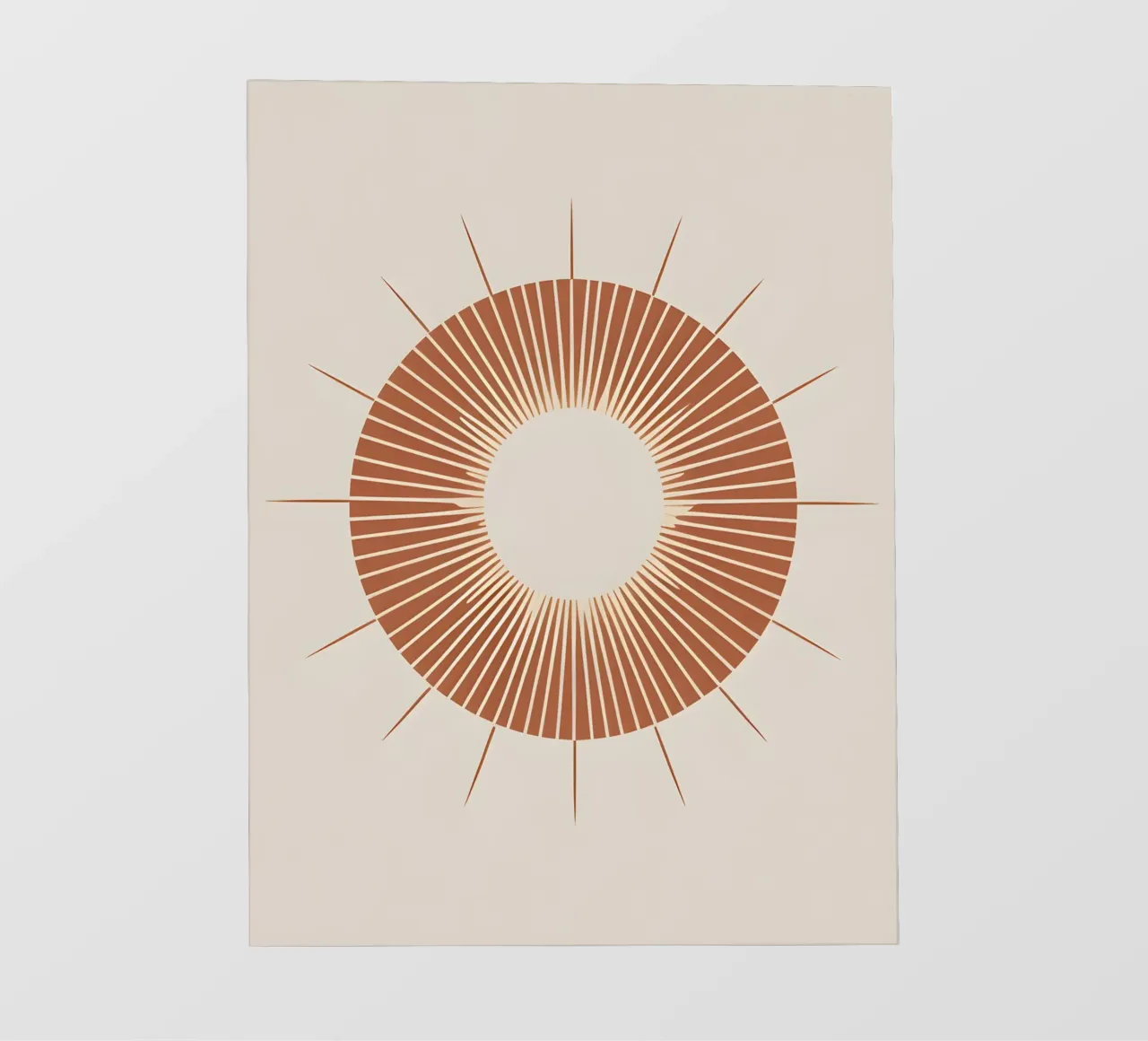 Sole astratto con linee geometriche radianti telo in pvc da Botanical Gallery