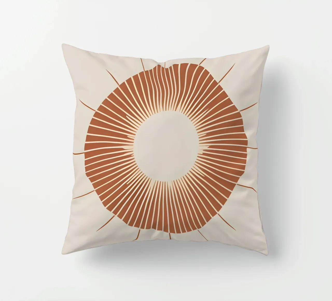 Sole astratto con linee geometriche radianti cuscino da Botanical Gallery