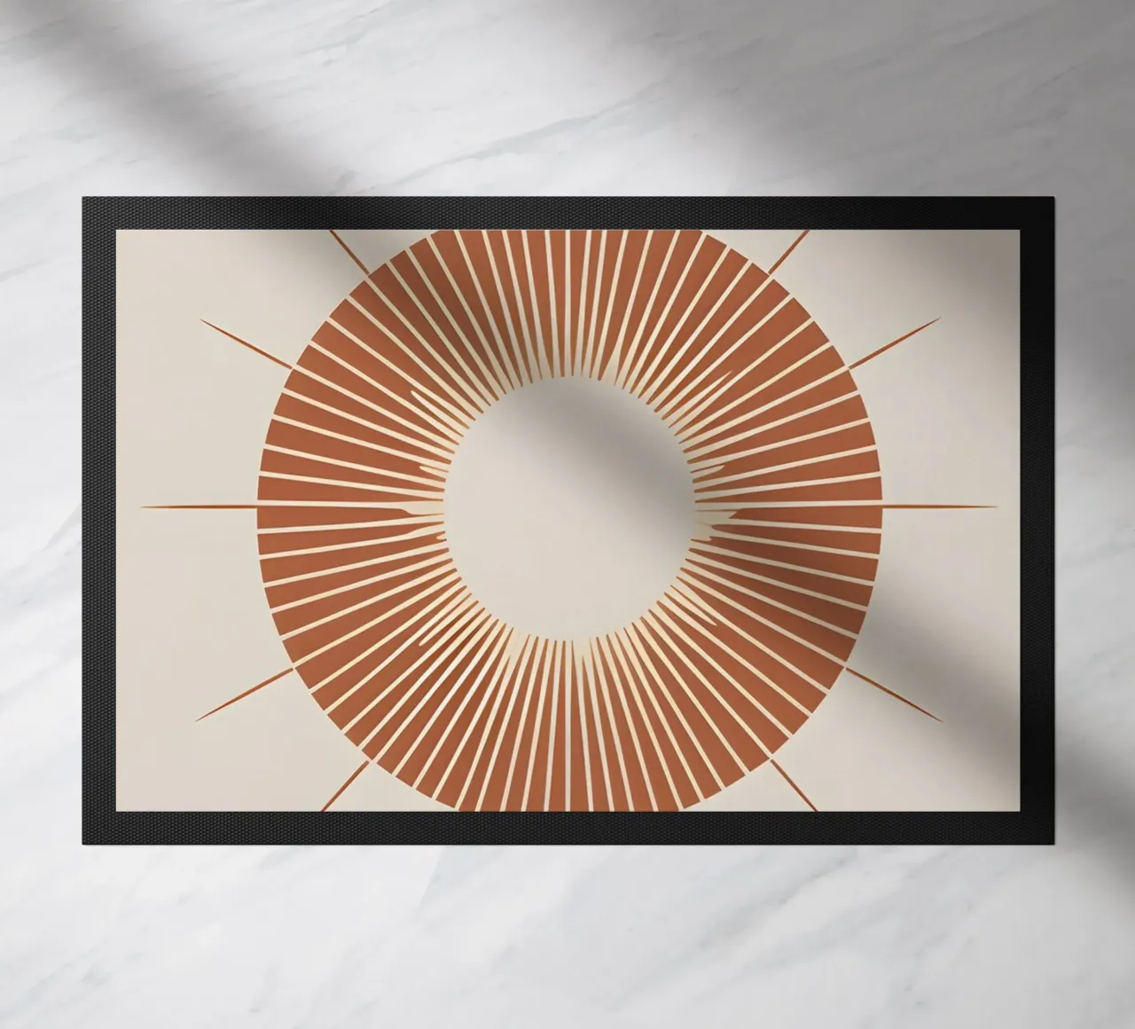 Sole astratto con linee geometriche radianti zerbino da Botanical Gallery